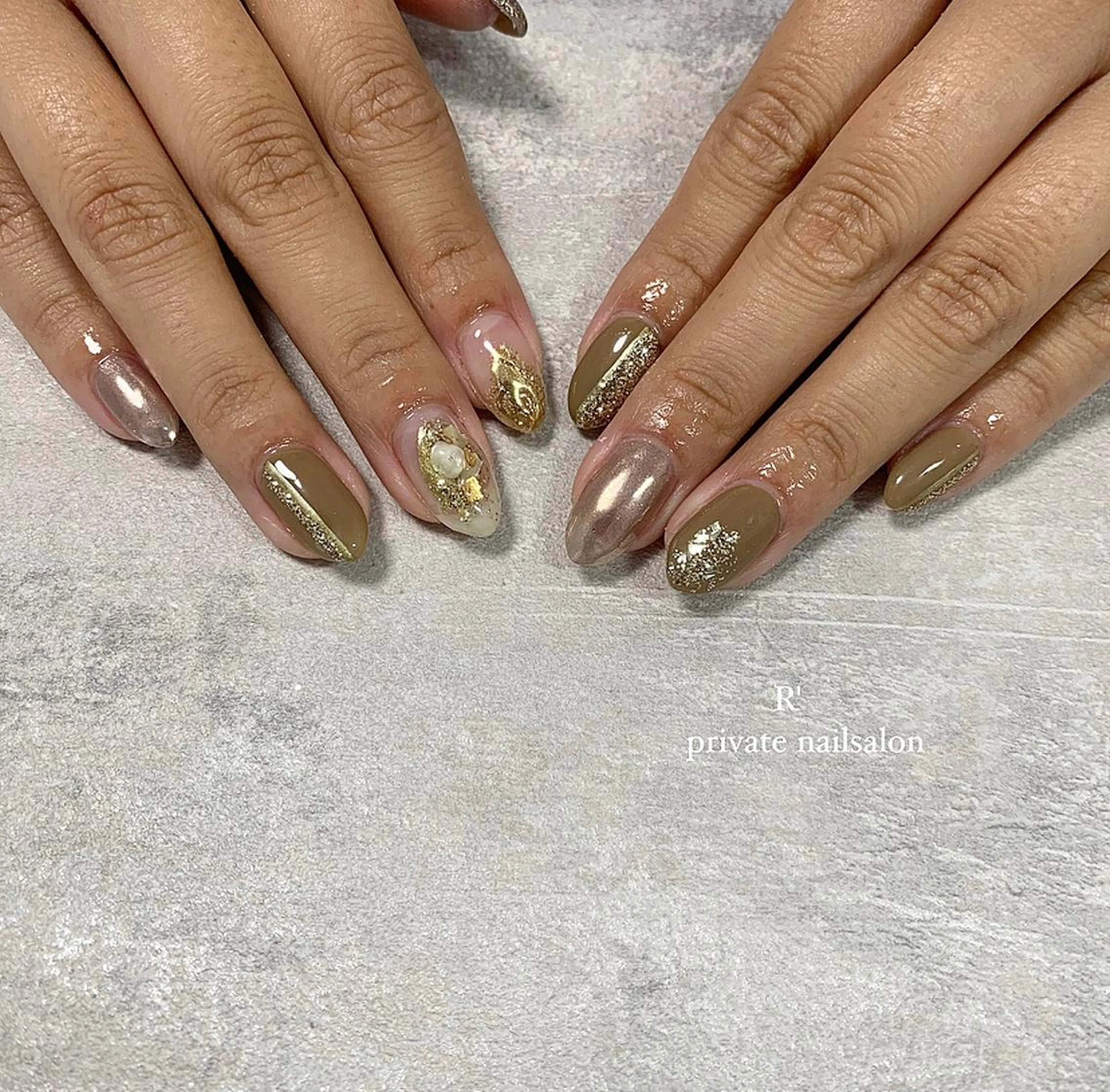 ネイル ゴールド Bersinar nail所属・Bersinar nail(rina)のネイルデザイン