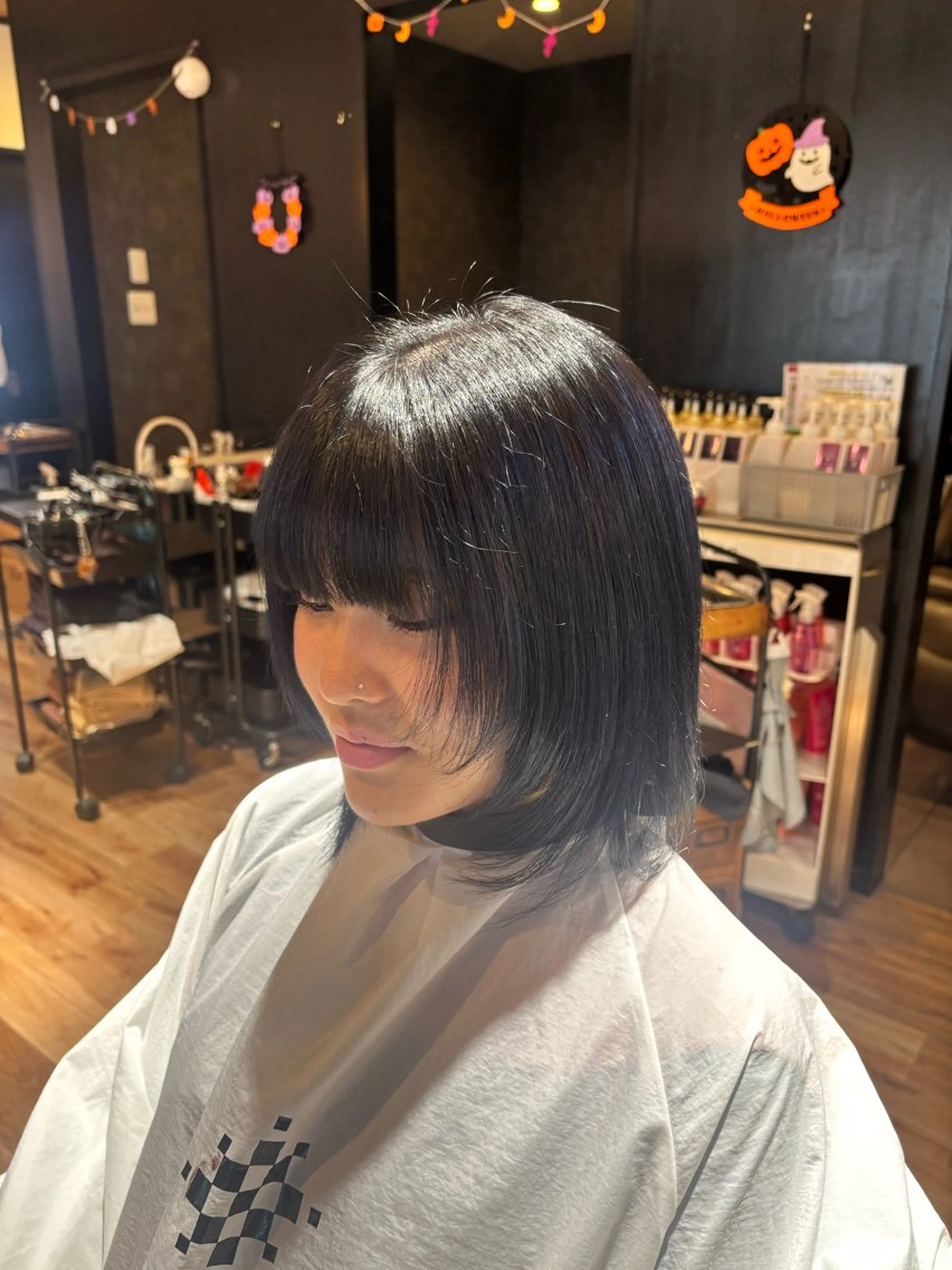 ミディアム ヘアカラー 上原 花奈のヘアスタイル
