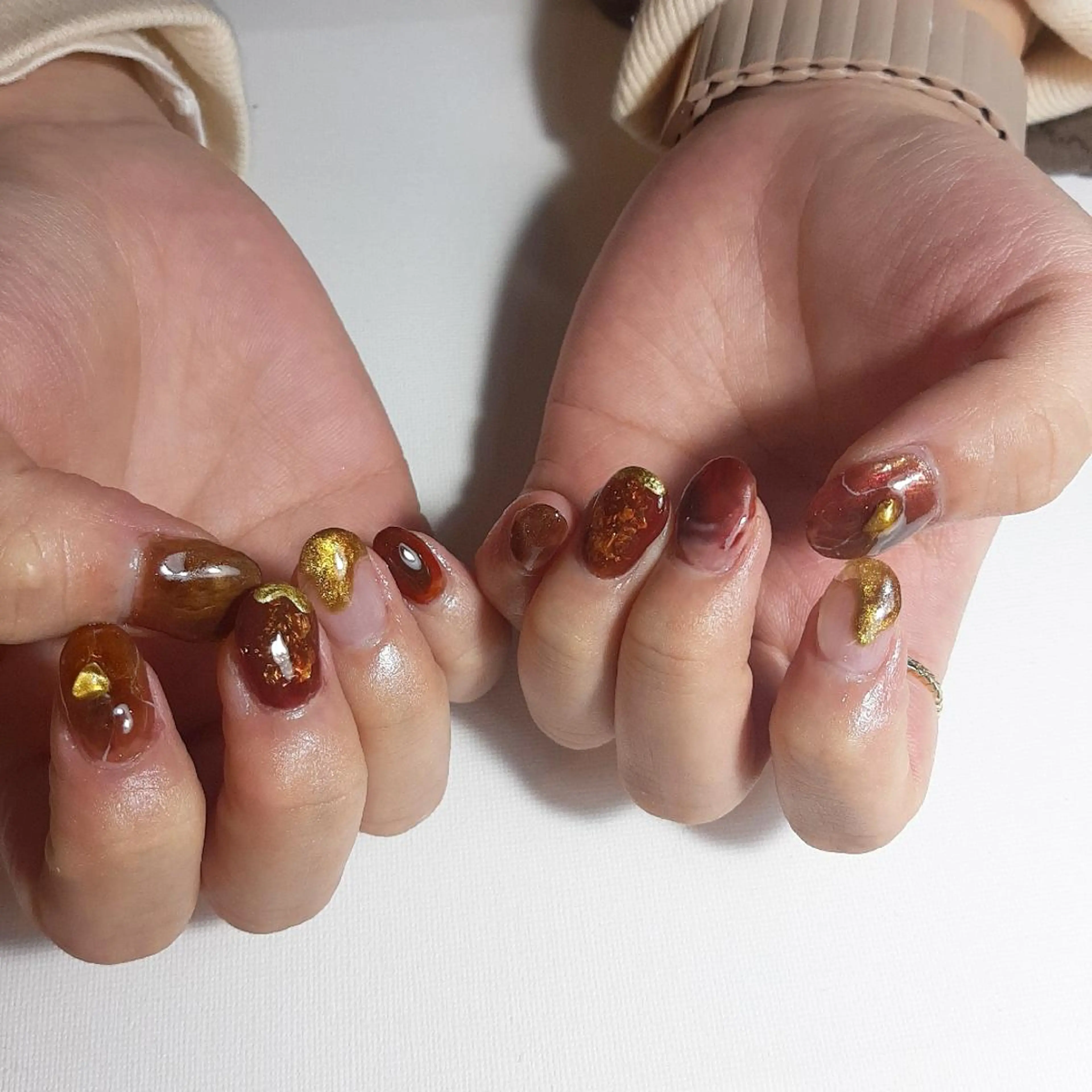 ネイル ボルドー マグネットネイル ニュアンスネイル owlnail /持込みデザイン専門のネイルデザイン