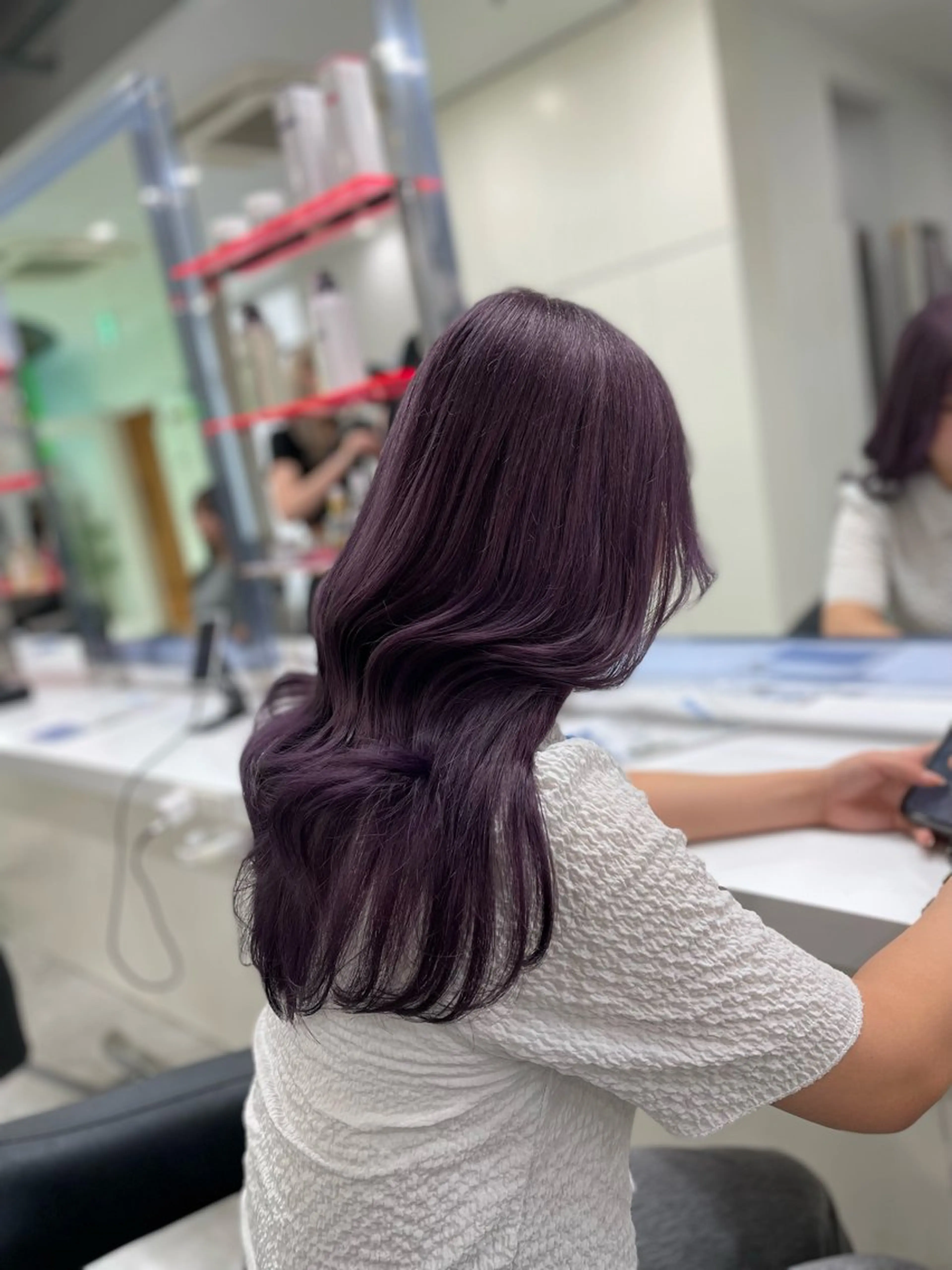 ロング カラー ヘアアレンジ 🫧透明感ラベンダー 似合わせ🫧あい🫧のヘアスタイル