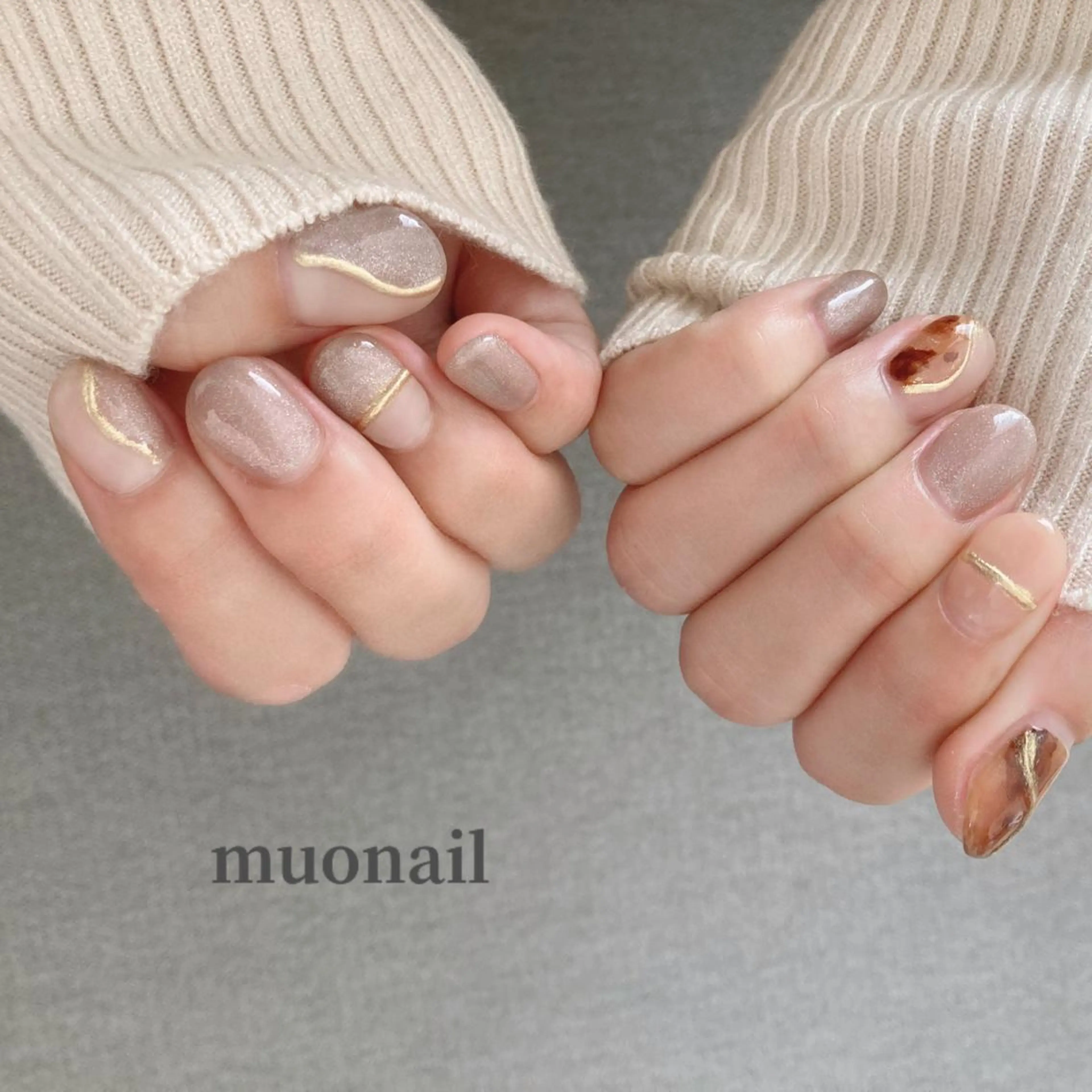 ネイル べっ甲ネイル ニュアンスネイル Sand by muoのネイルデザイン