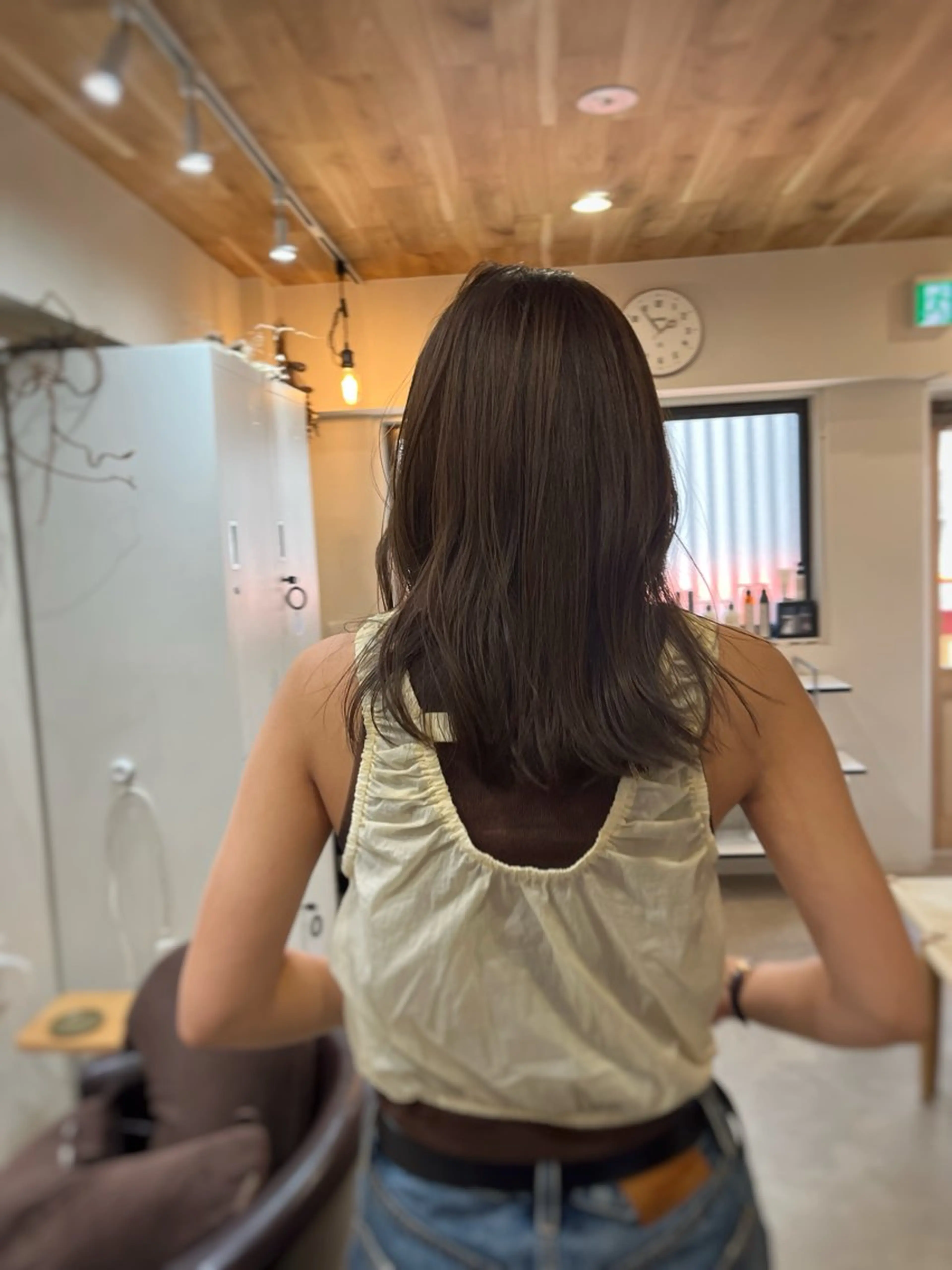セミロング カラー ブラウンカラー ヘーゼル 下石怜子/レイヤー カット/透明感カラーのヘアスタイル