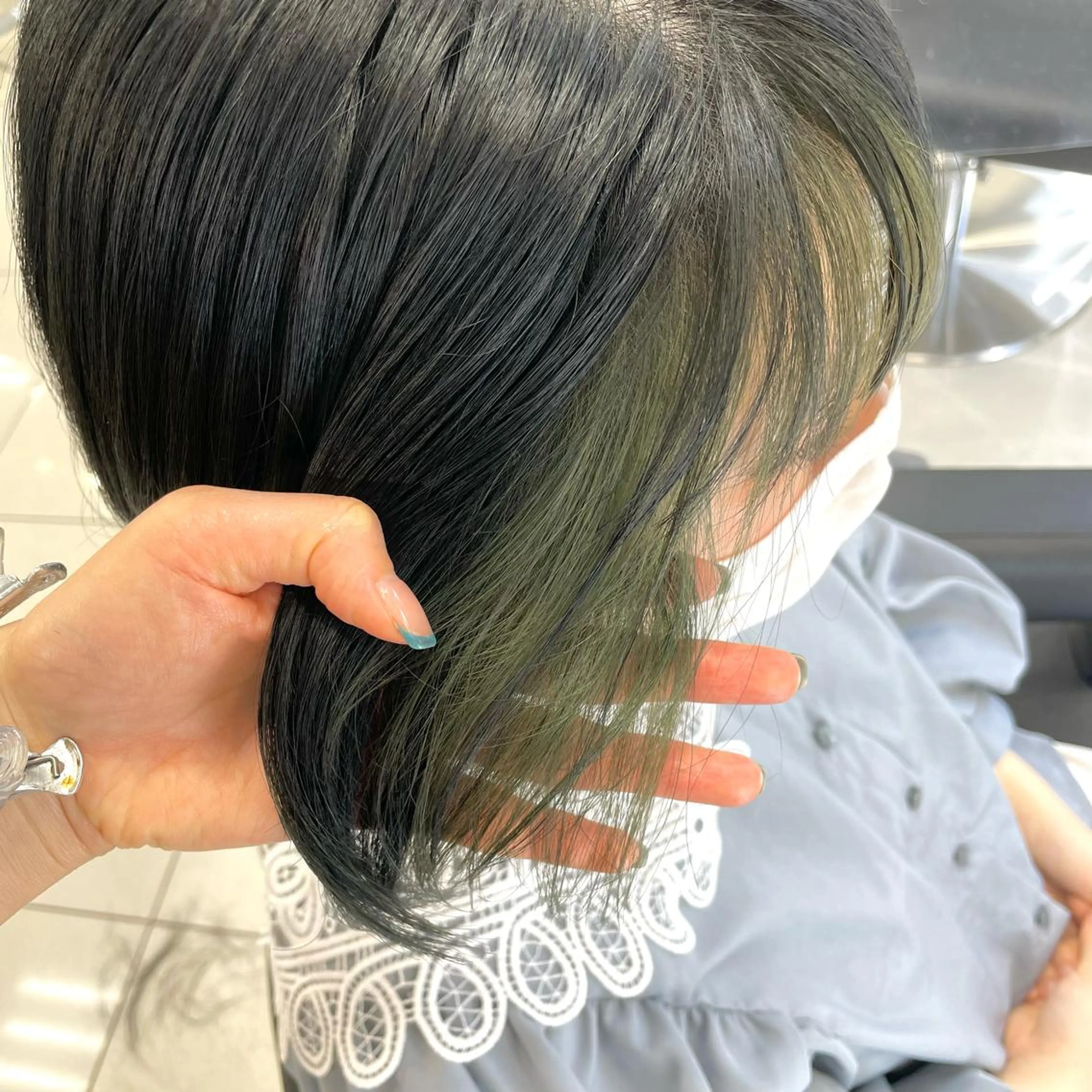 ショート カラー ミストバング デザインカラー  フェイスフレーミング 顔周りカット カット ヘアカラー トリートメント 【デザインカラー】 粥川佳日望のヘアスタイル
