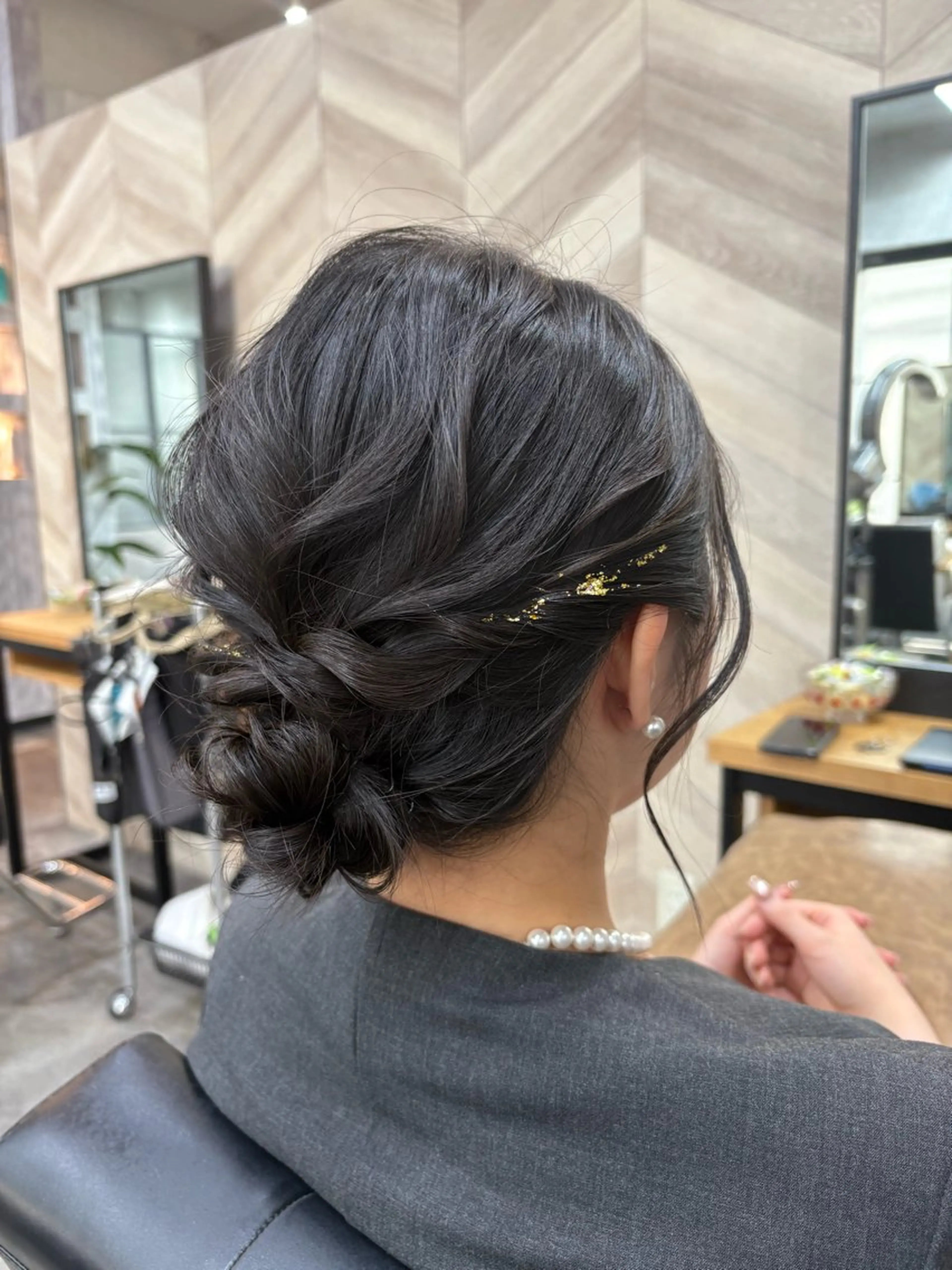 ミディアム ヘアアレンジ ヘアセット 飯塚 沙衣のヘアスタイル