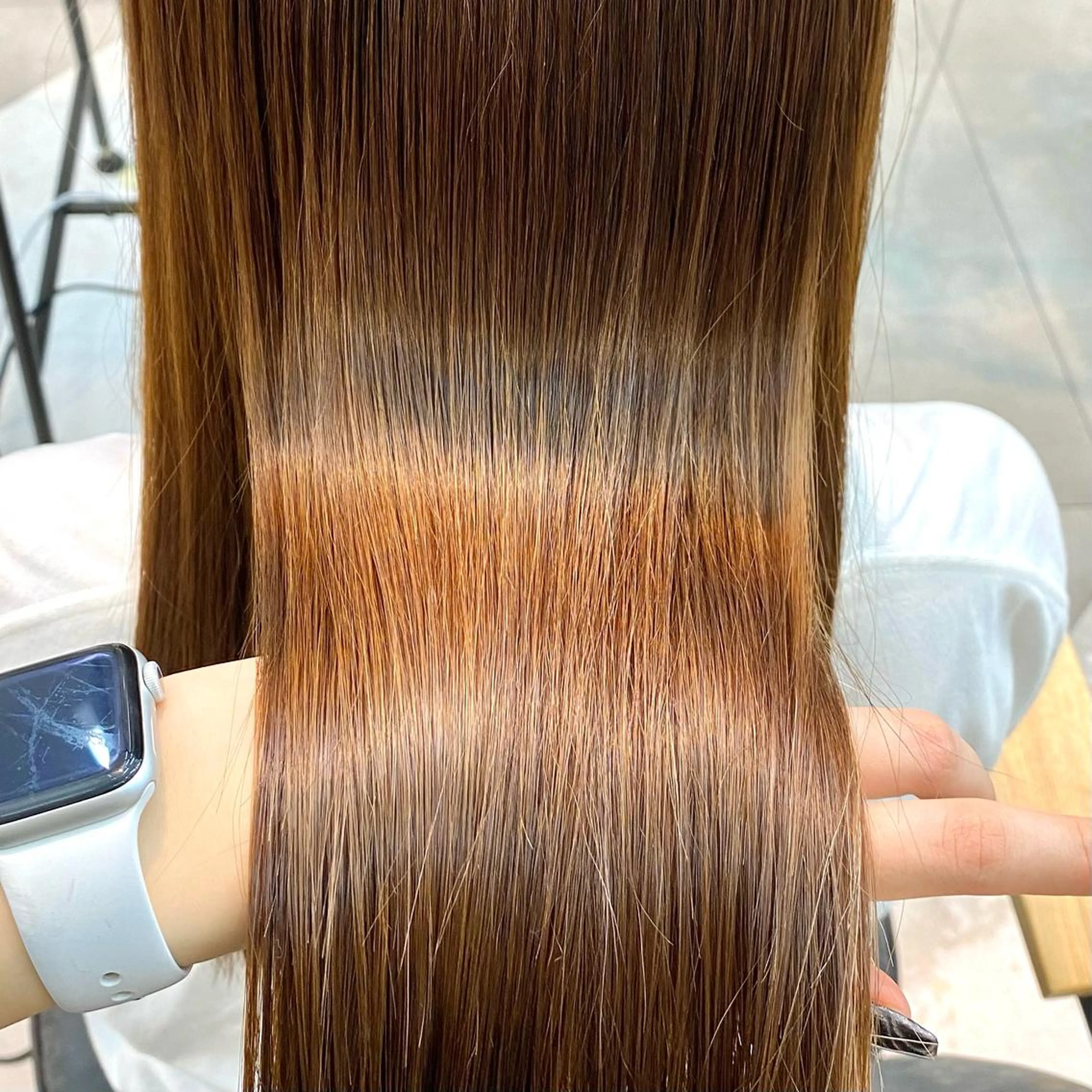 ロング カラー 酸性ストレート・ メンズ 三原 楊子のヘアスタイル