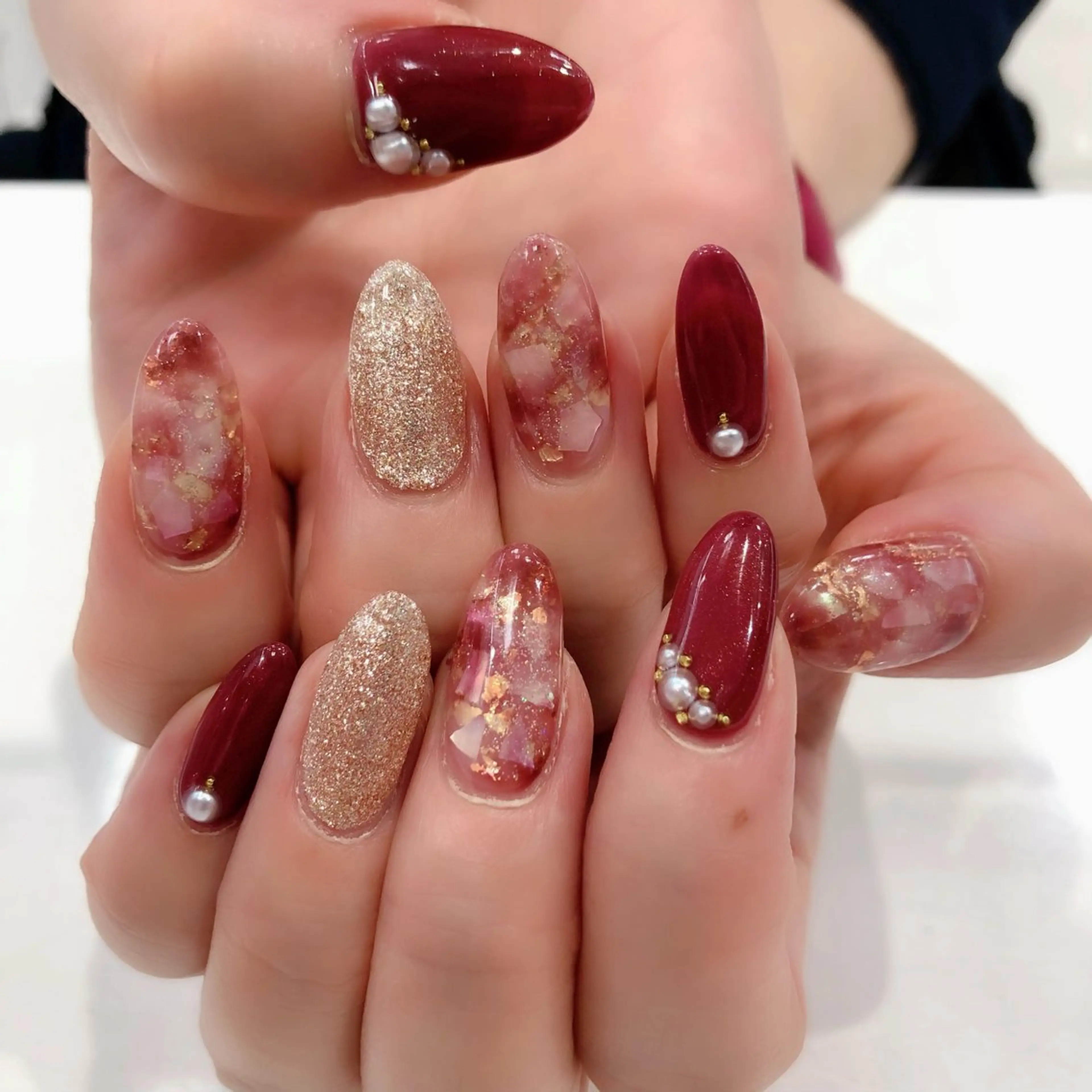 ネイル ボルドー ハンドネイル nailland♡ Airiのネイルデザイン