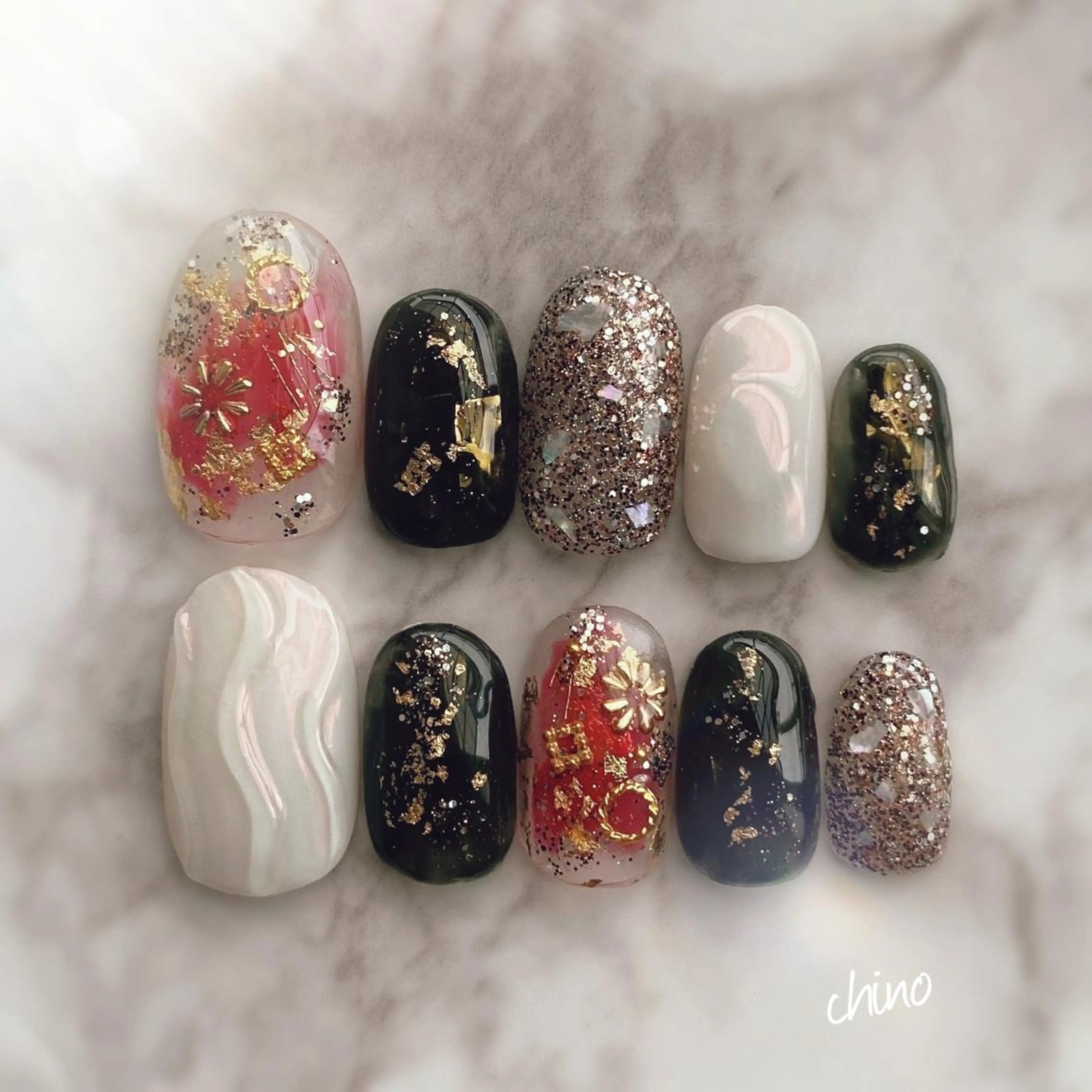 ネイル 成人式 ネイルチップ nail salon chinoのネイルデザイン