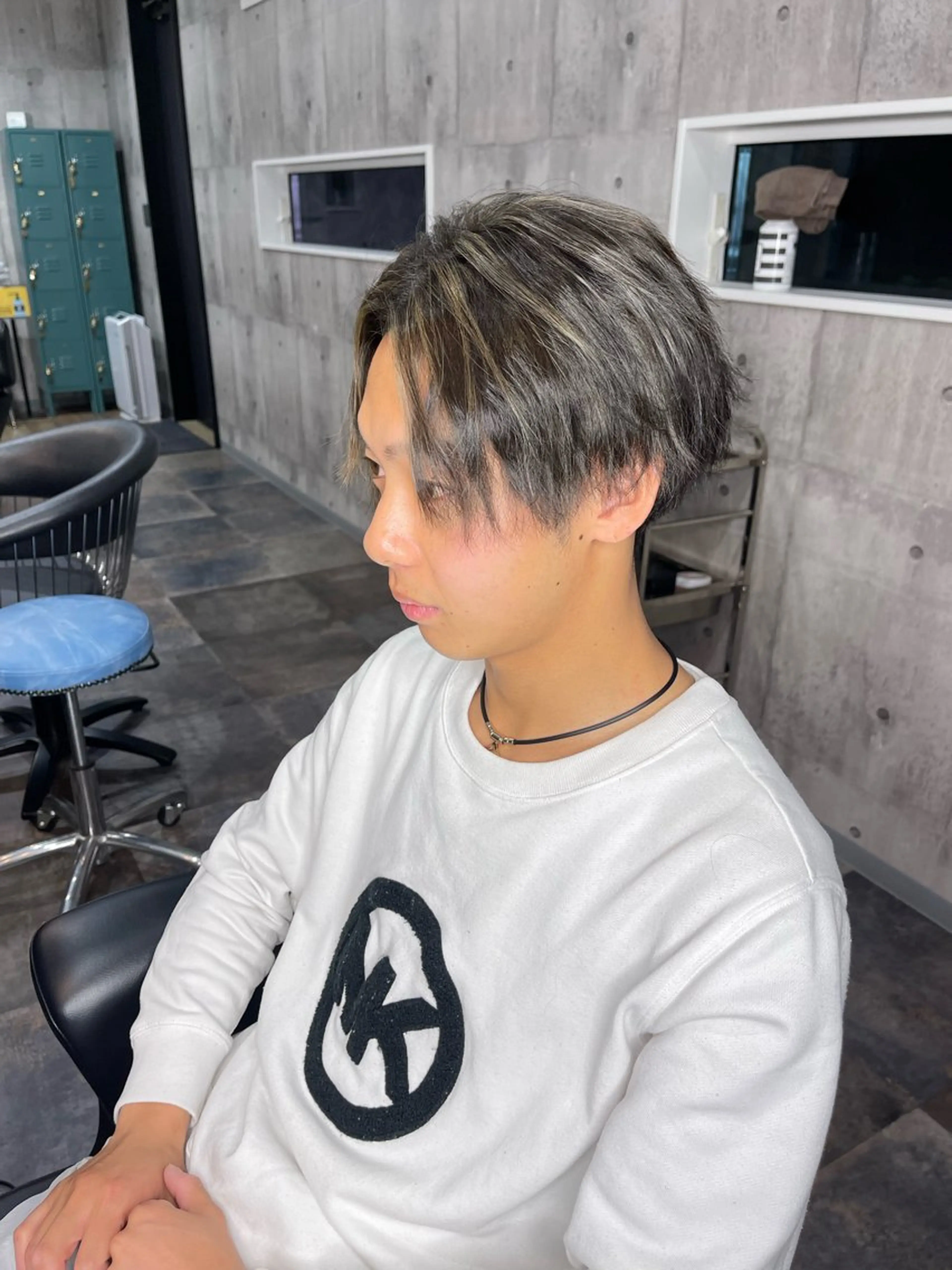 ショート カラー メンズ メンズハイライト ハイライトカラー ハイライト Felice Erikaのヘアスタイル