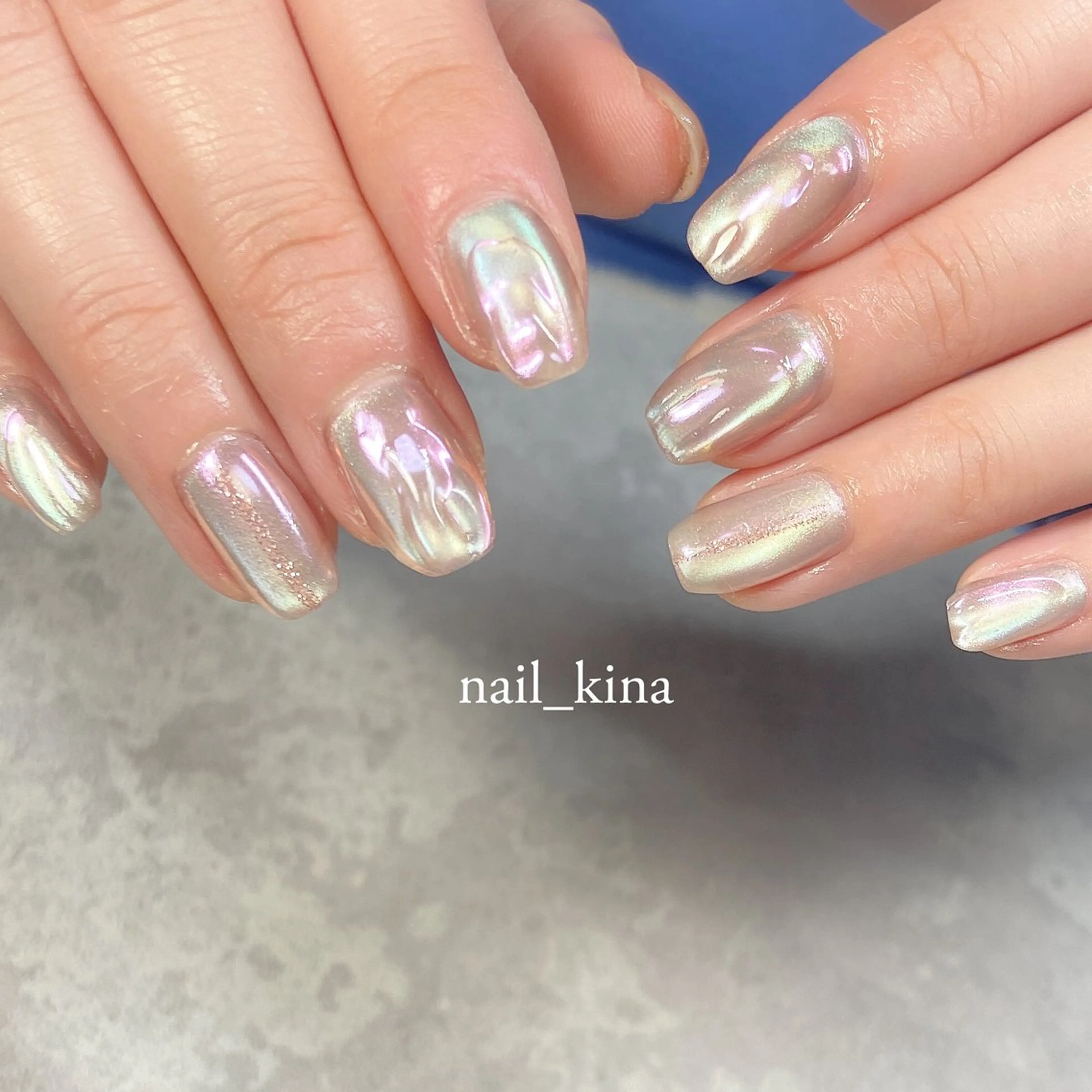 ネイル オーロラネイル マグネットネイル ハンドネイル nail_ kinaのネイルデザイン