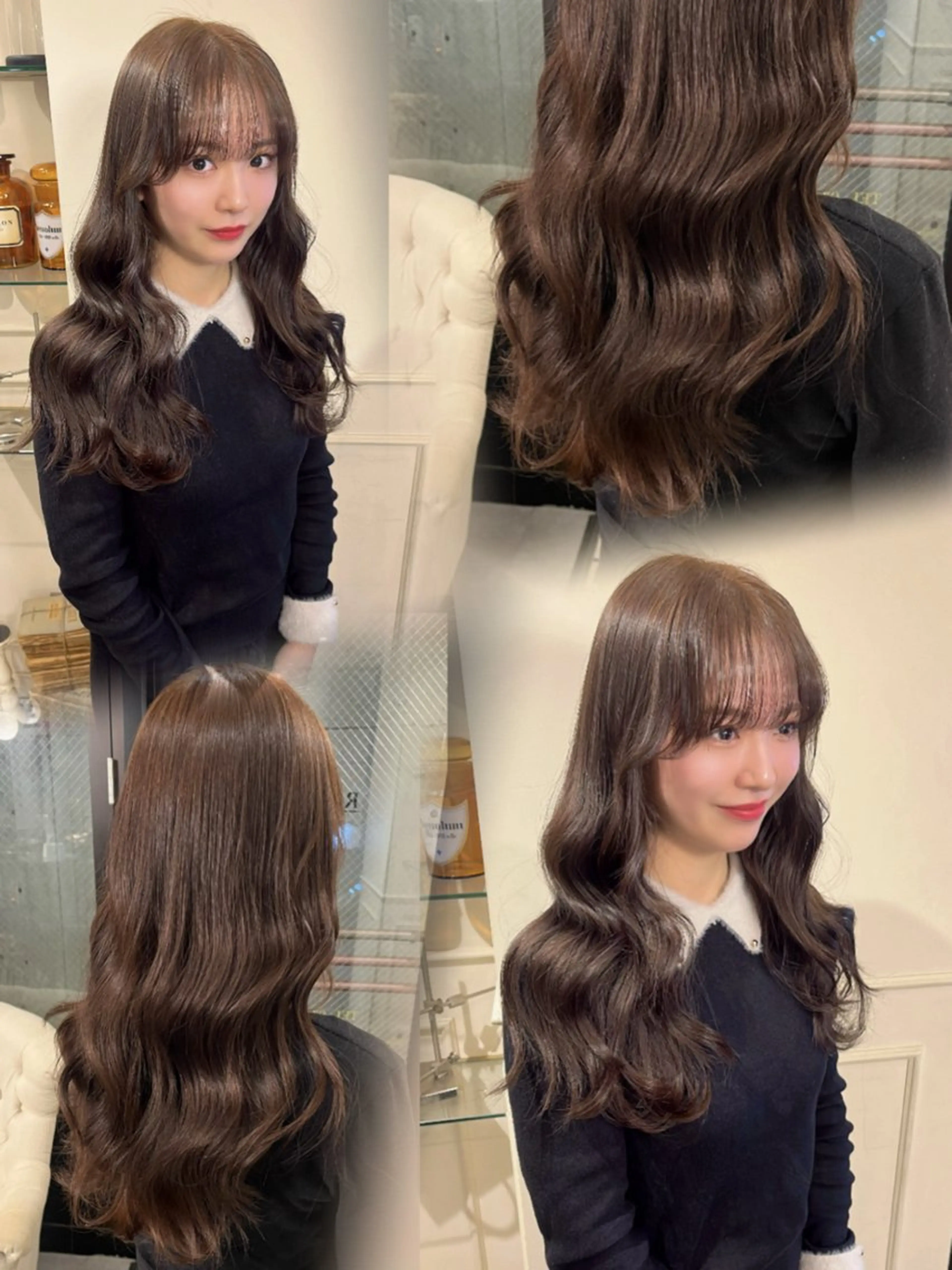 ロング カラー ブラウンカラー チョコレートブラウン ROVER所属・美咲🤎 /艶カラー /ハイライトカラーのヘアスタイル