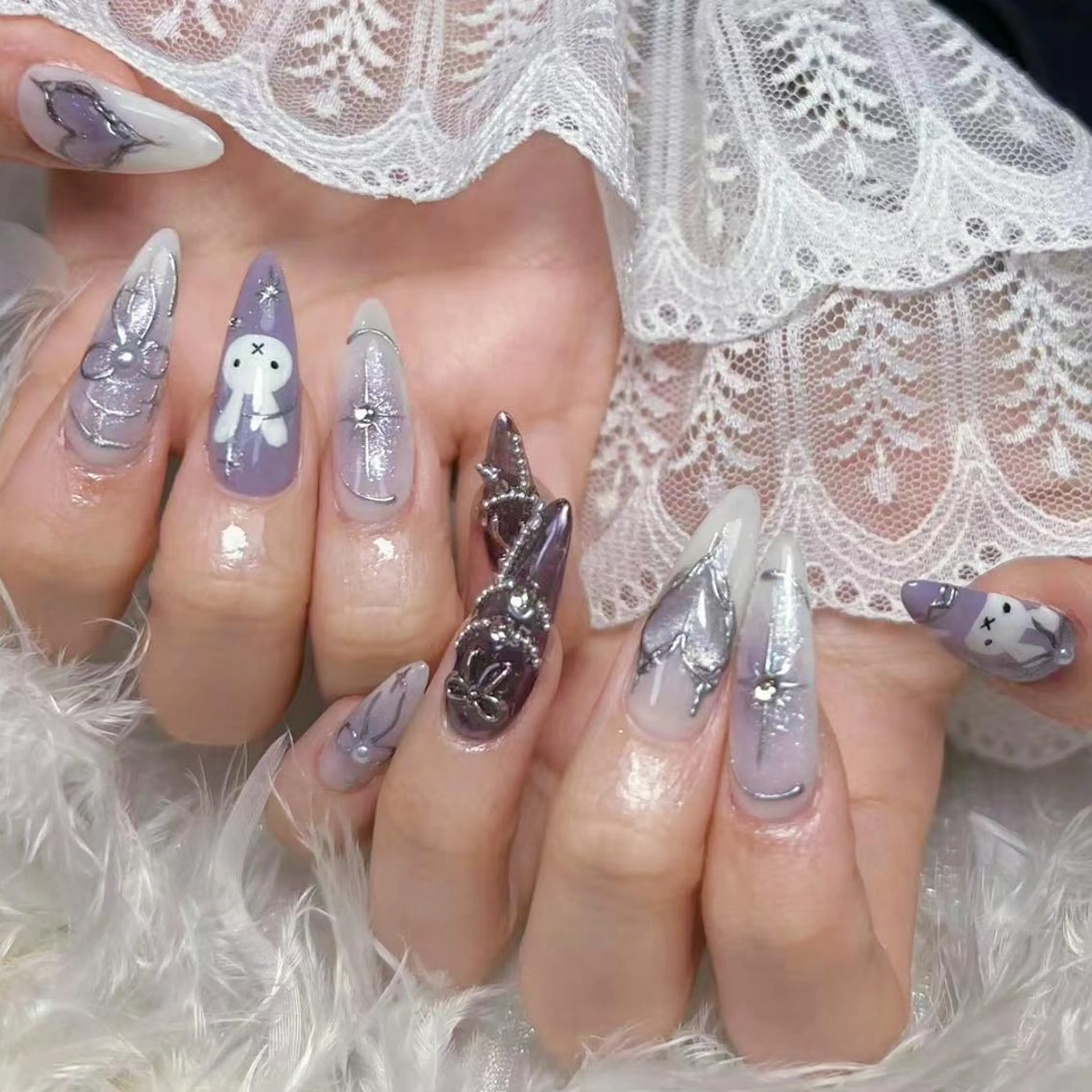 ネイル アートネイル オーロラネイル フラッシュネイル ガーリー キラキラネイル ハンドネイル Diamond NAIL💝のネイルデザイン