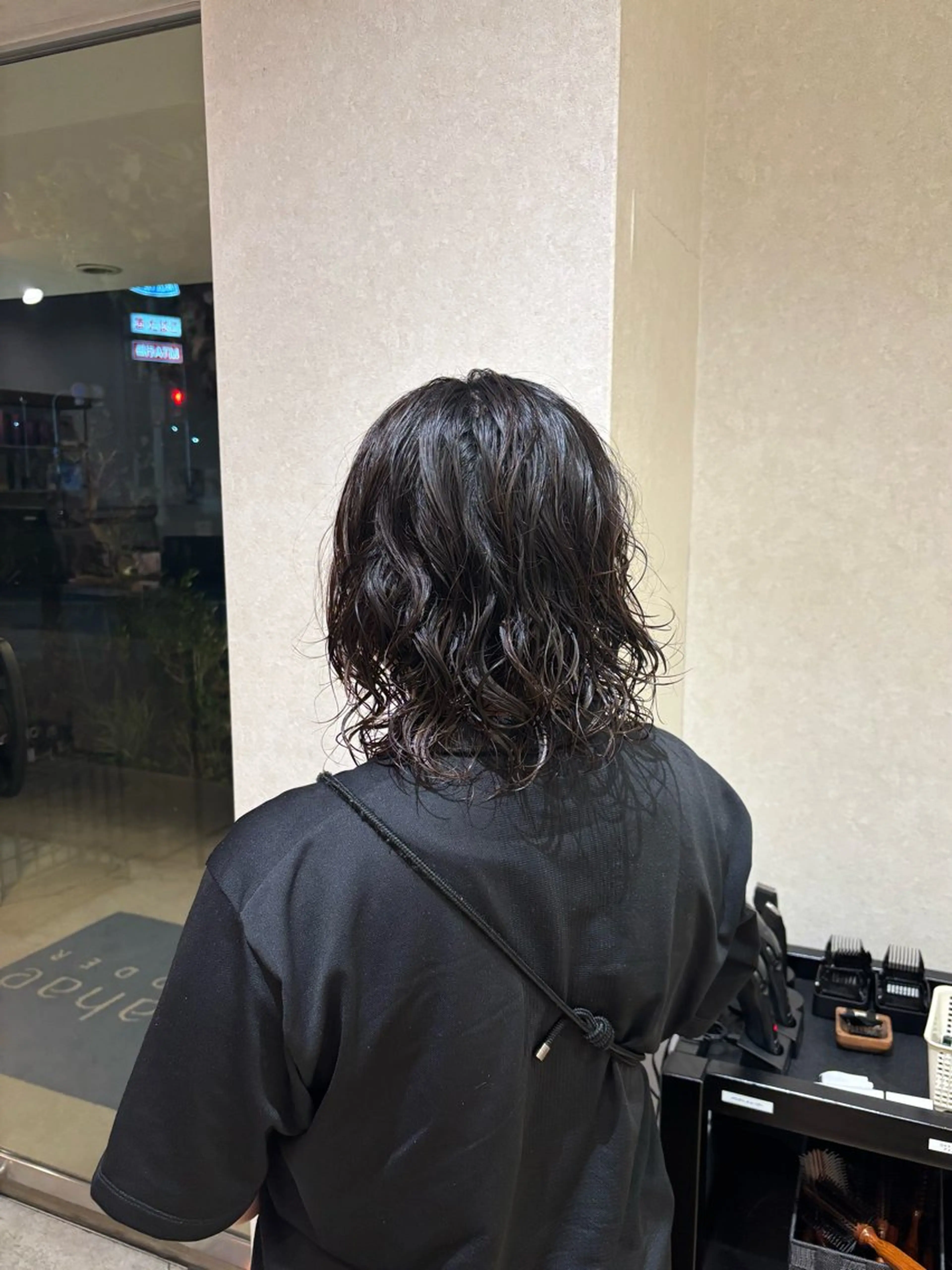 ミディアム カット ヘアカラー パーマ Rudder 牛嶋のヘアスタイル