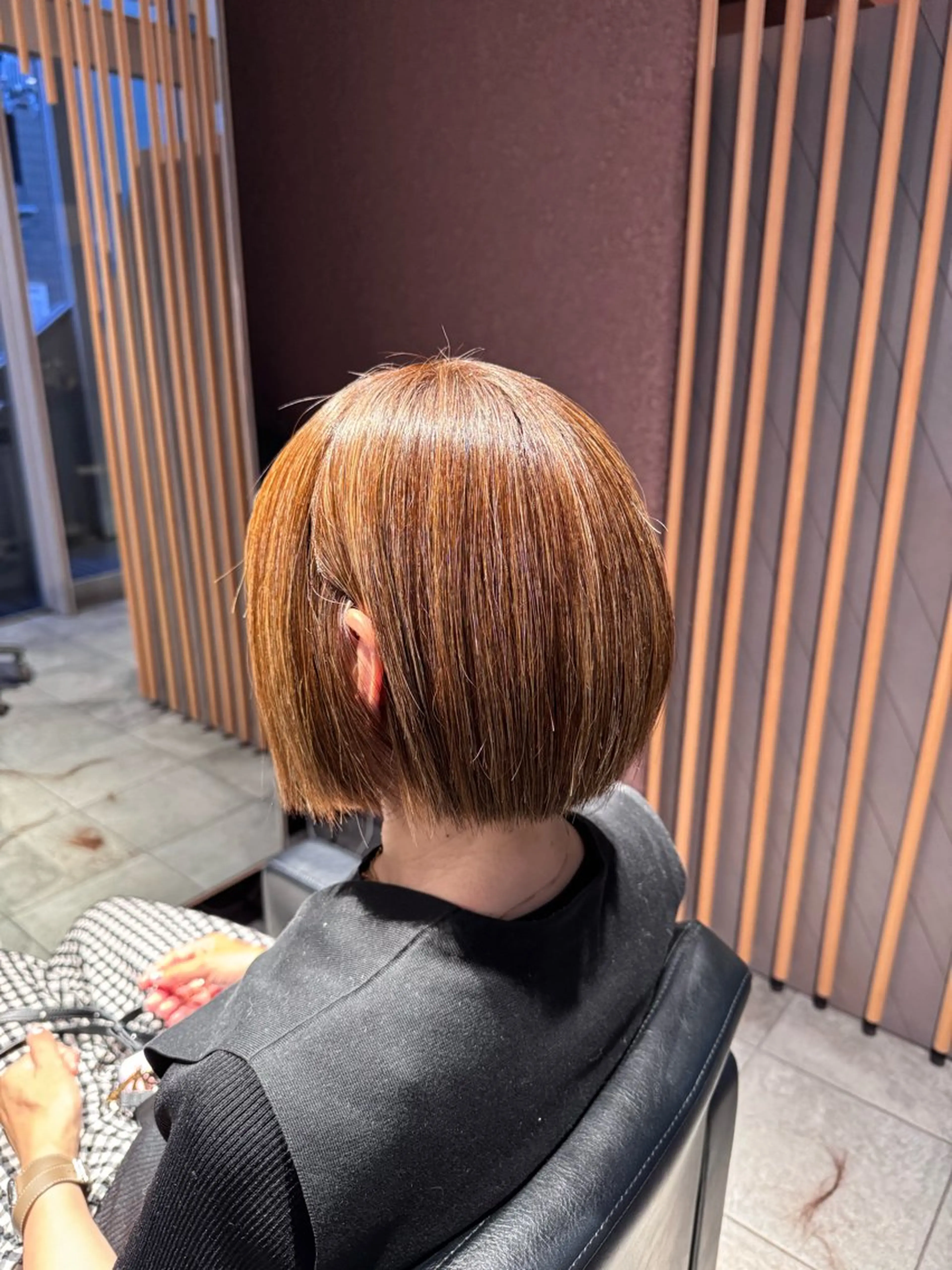 ミディアム カラー ハイライトカラー ボブ ハイライト ヘアカラー 北村 岳久翔のヘアスタイル