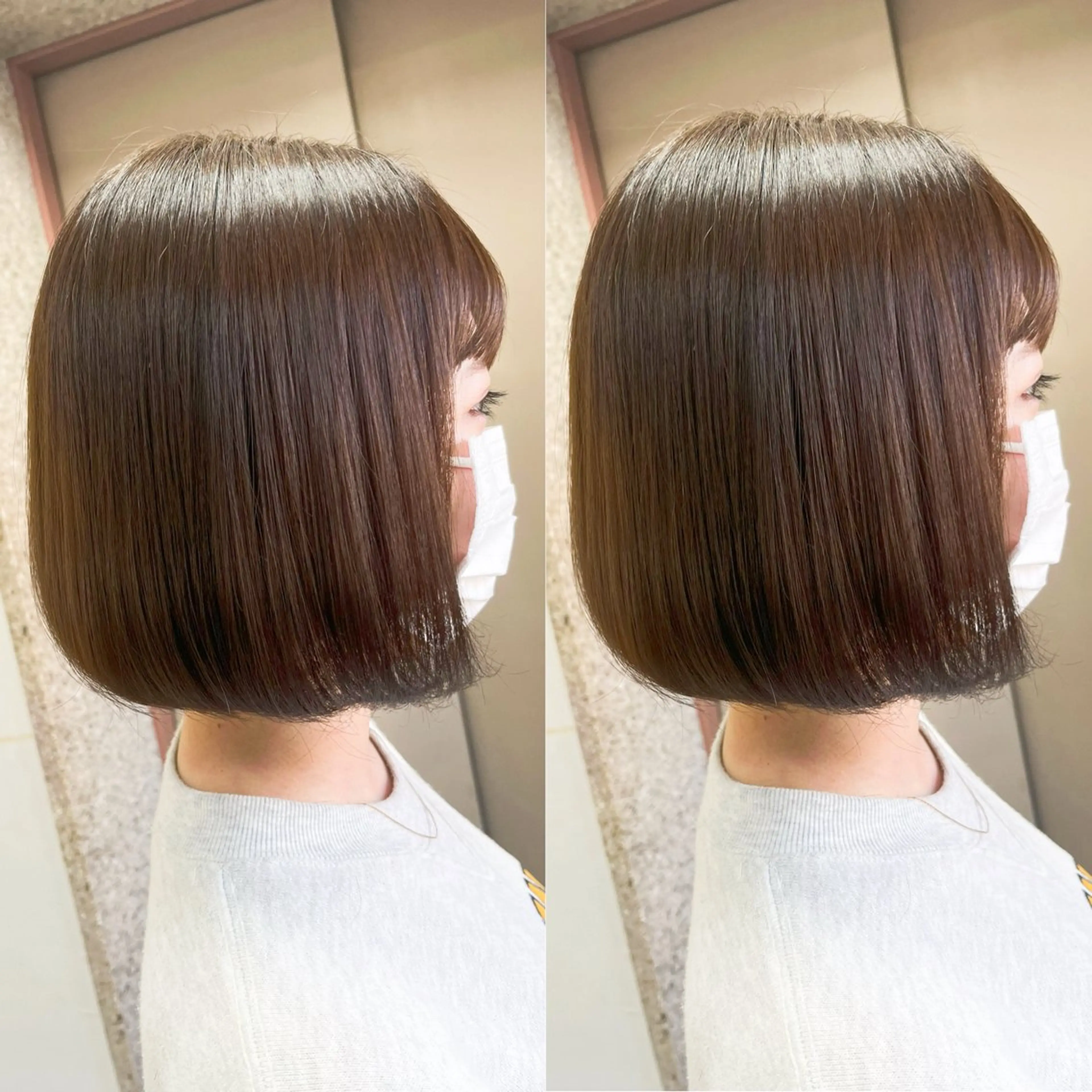 ショート ボブ カット ヘアカラー 縮毛矯正 トリートメント 美髪縮毛矯正/レイ ヤー/髪質改善カラーのヘアスタイル