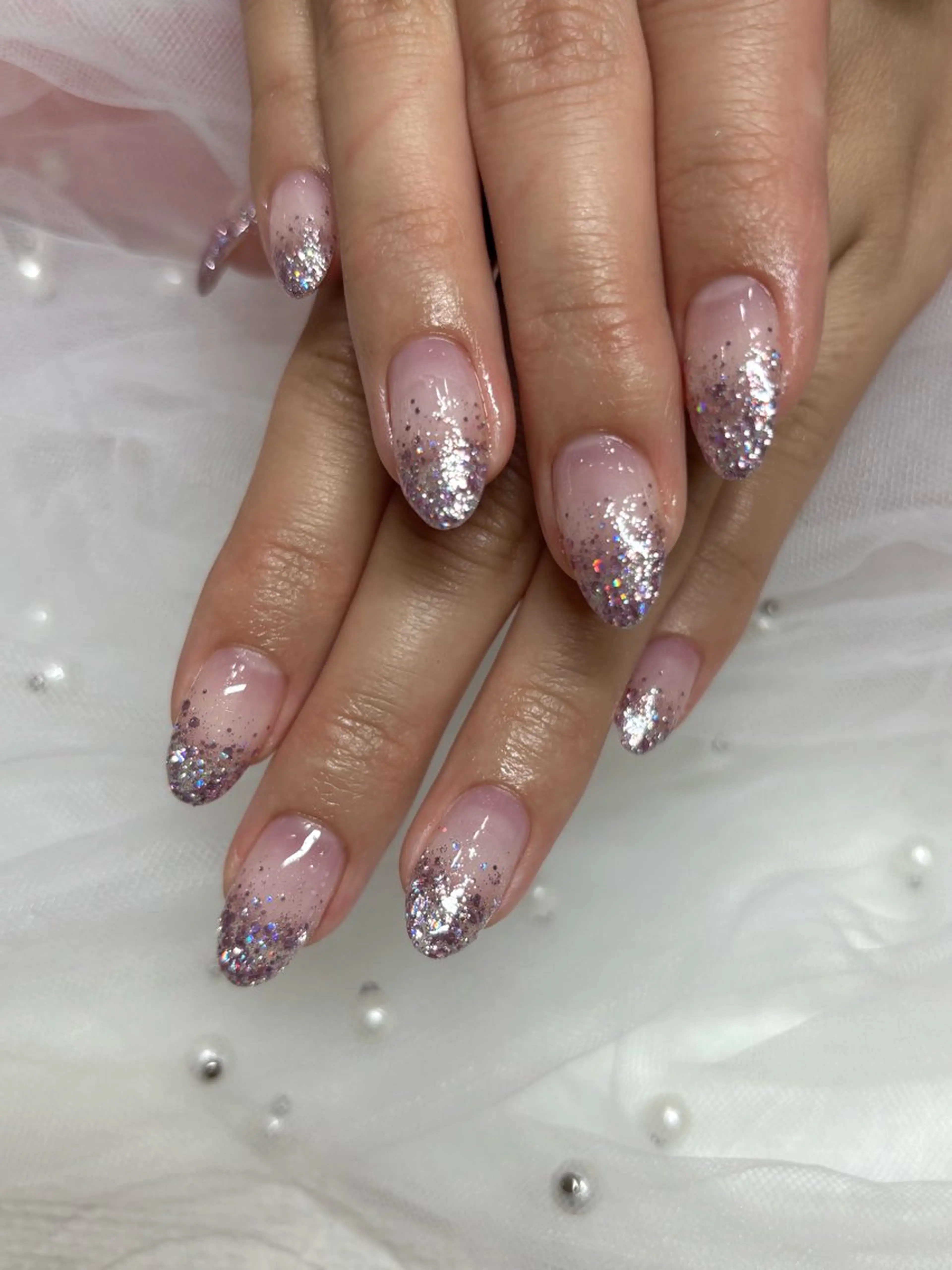 ネイル グラデーション ラメ(グリッター) ラメグラデーション ネイリスト Harumiのネイルデザイン