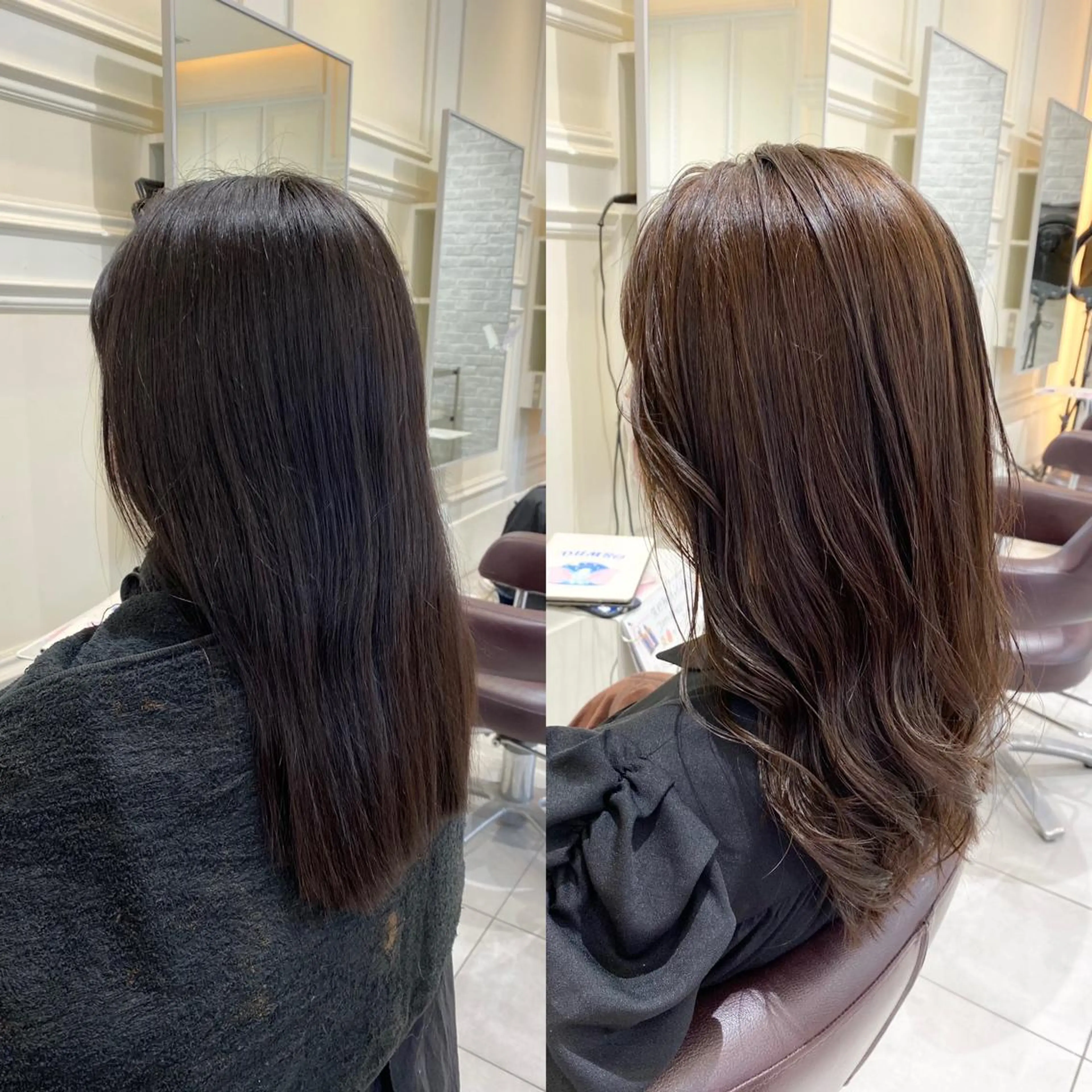セミロング カット ヘアカラー トリートメント 暗髪透明感カラー/ インナー/小島良太のヘアスタイル