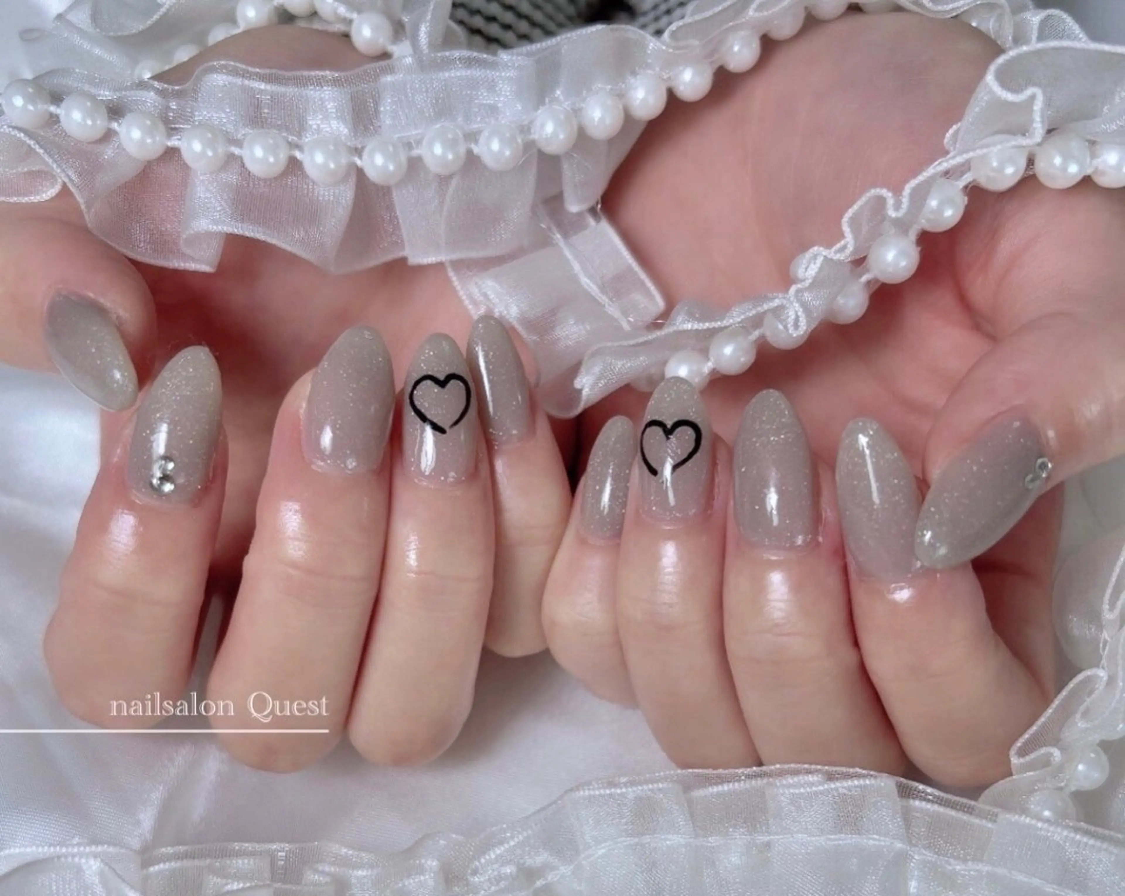 ネイル ハート シンプルネイル ハンドネイル nailsalon Questのネイルデザイン