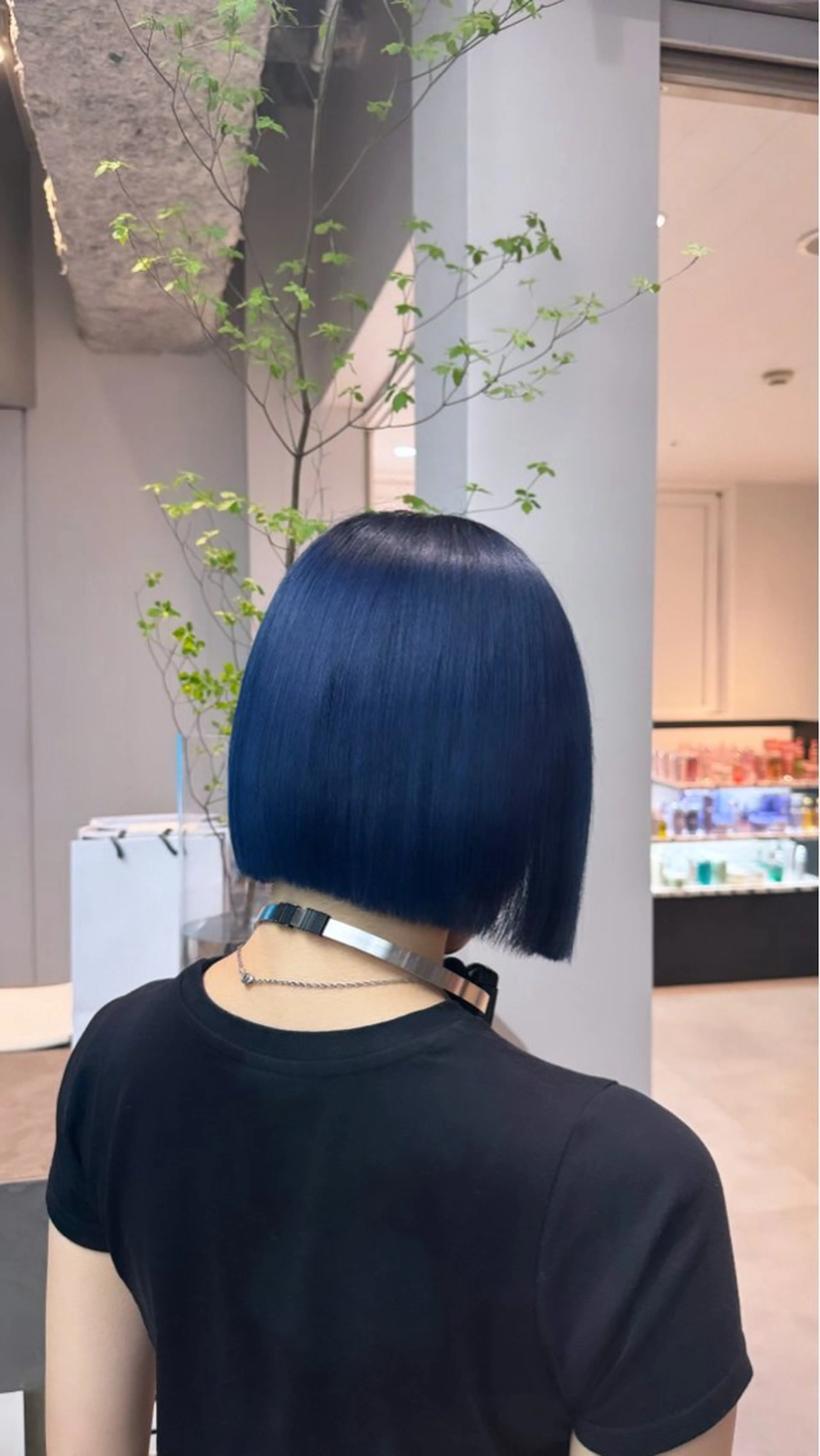カラー ブルーカラー ボブ 小田 晃瑛のヘアスタイル