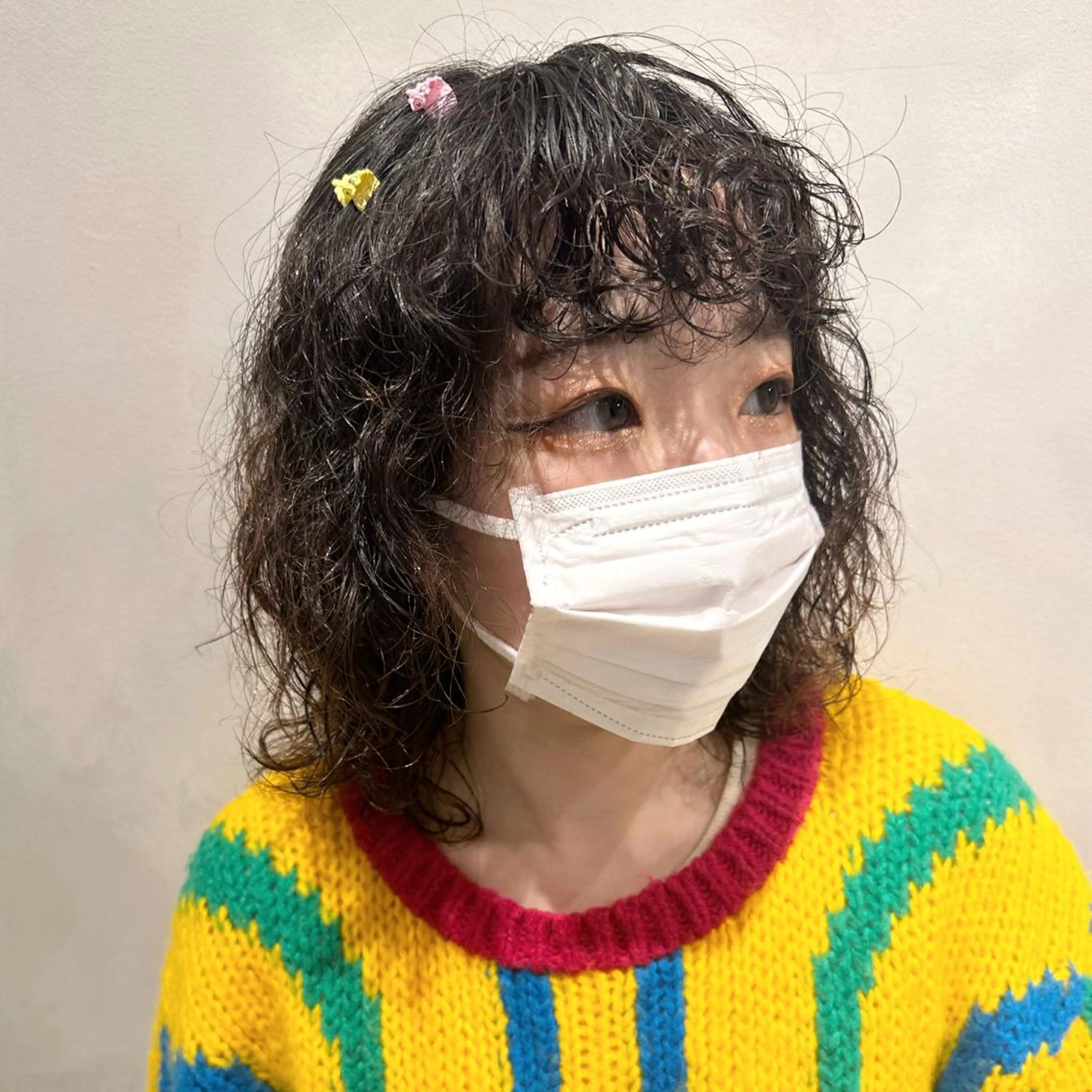 ミディアム パーマ カット パーマ トリートメント デザインカラー/パー マ🦖外岡咲希🦖のヘアスタイル