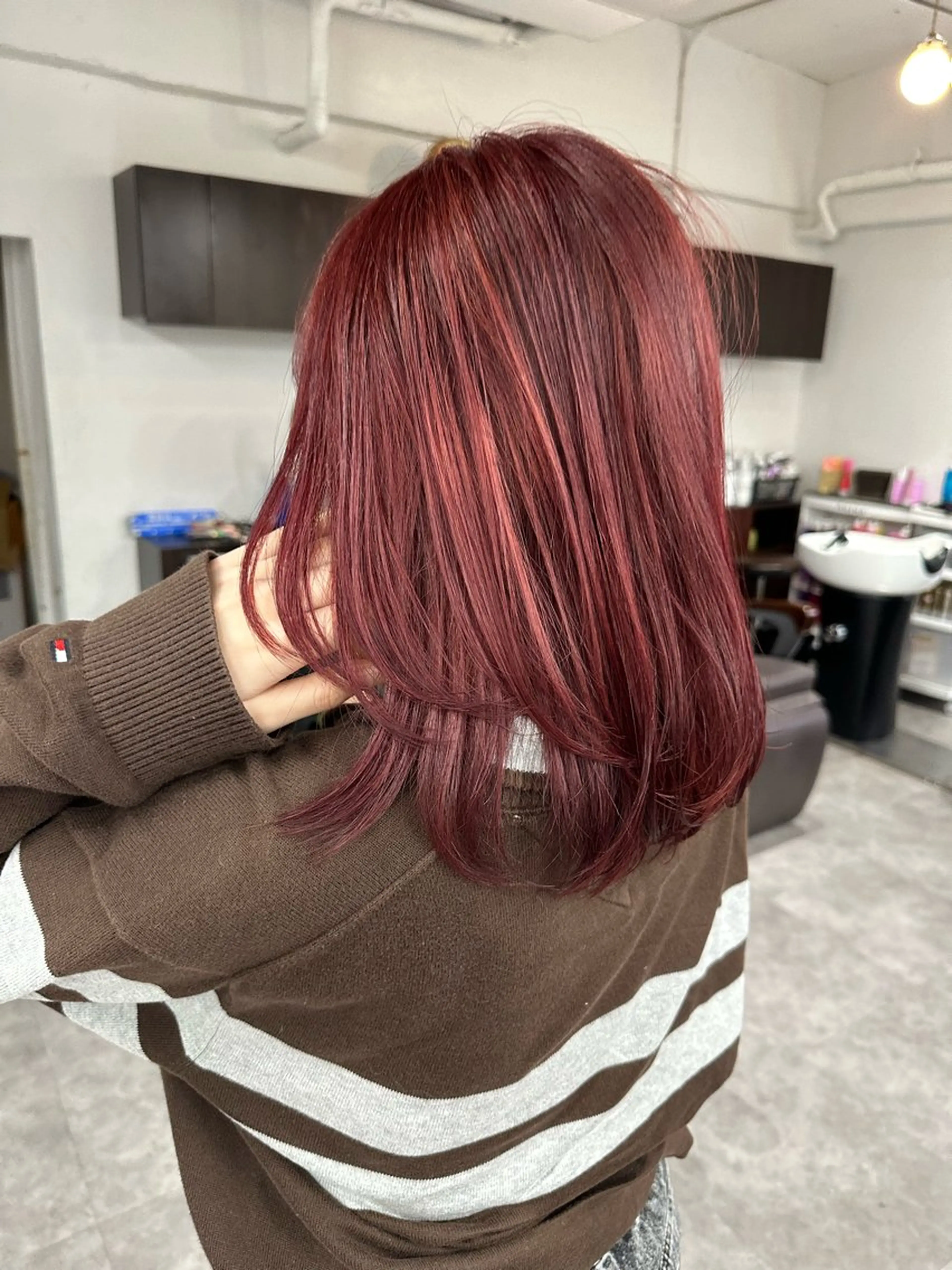 ミディアム カラー ヘアアレンジ ヘアカラー トリートメント 久米 治仁のヘアスタイル