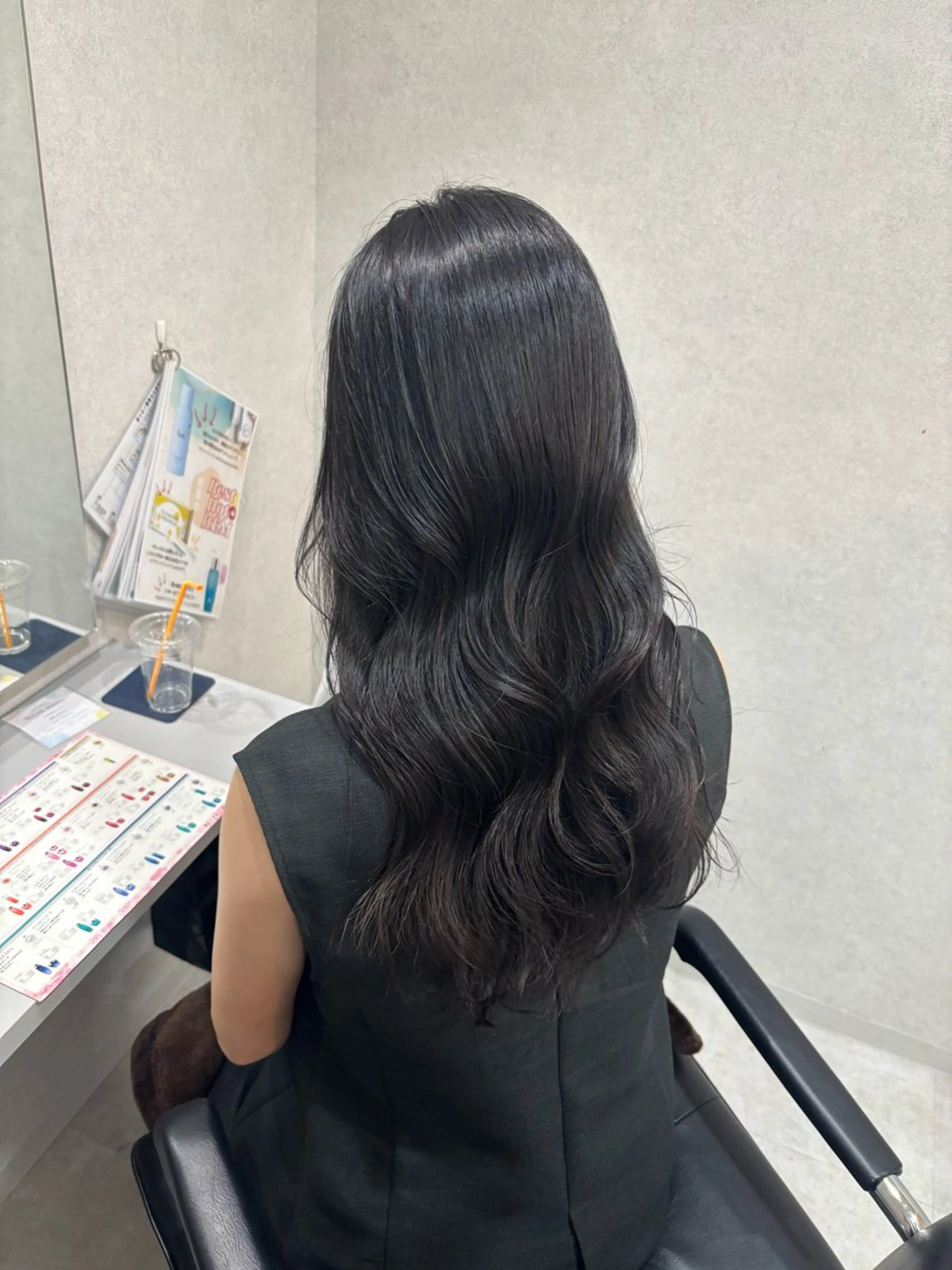 セミロング セミロングパーマ 縮毛矯正 河角 咲良のヘアスタイル