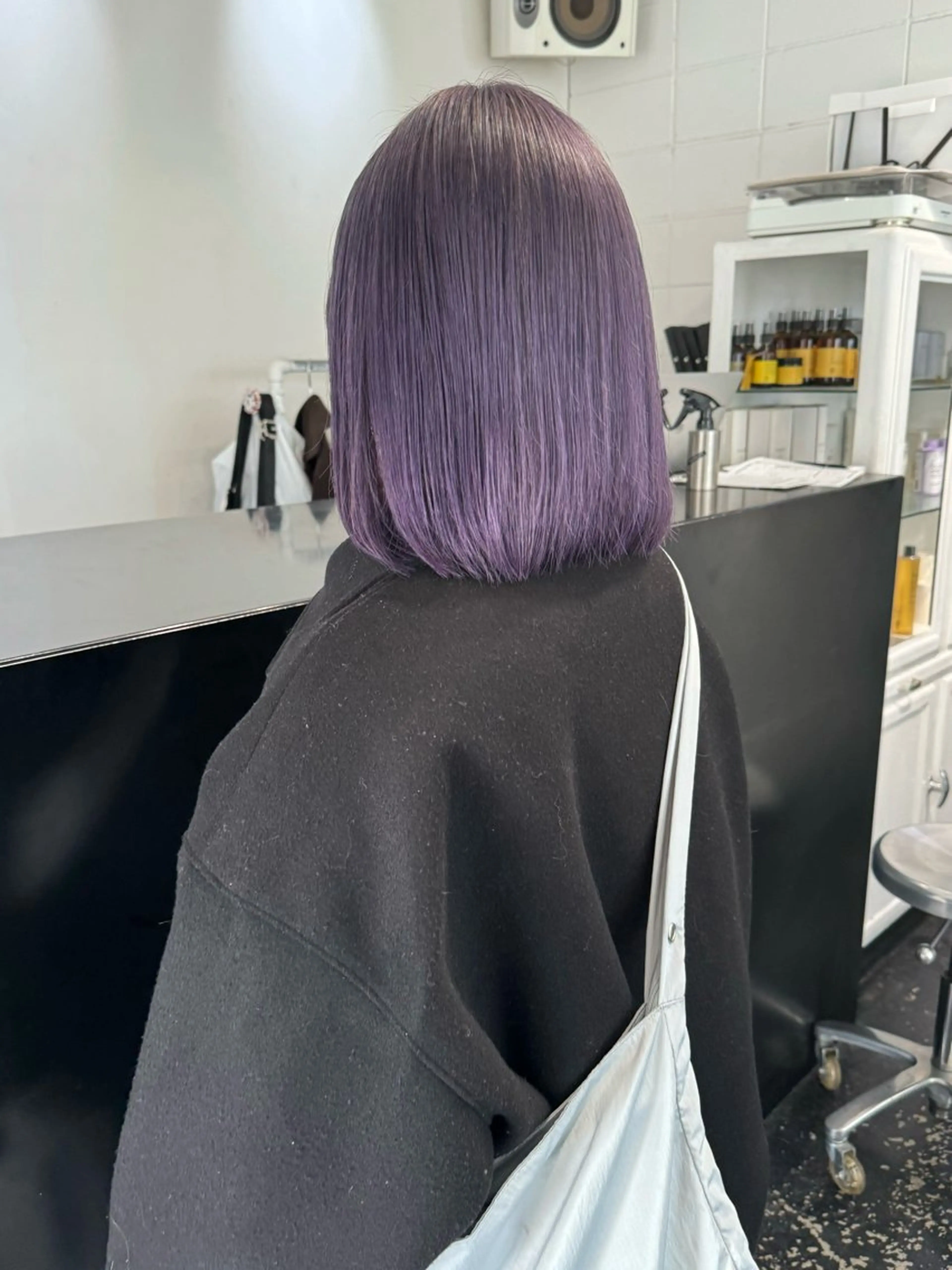 セミロング カラー ヘアアレンジ ブリーチ ディープラベンダー ラベンダーカラー カット ヘアカラー トリートメント 💗艶髪ハイトー ンAYAKA💗のヘアスタイル
