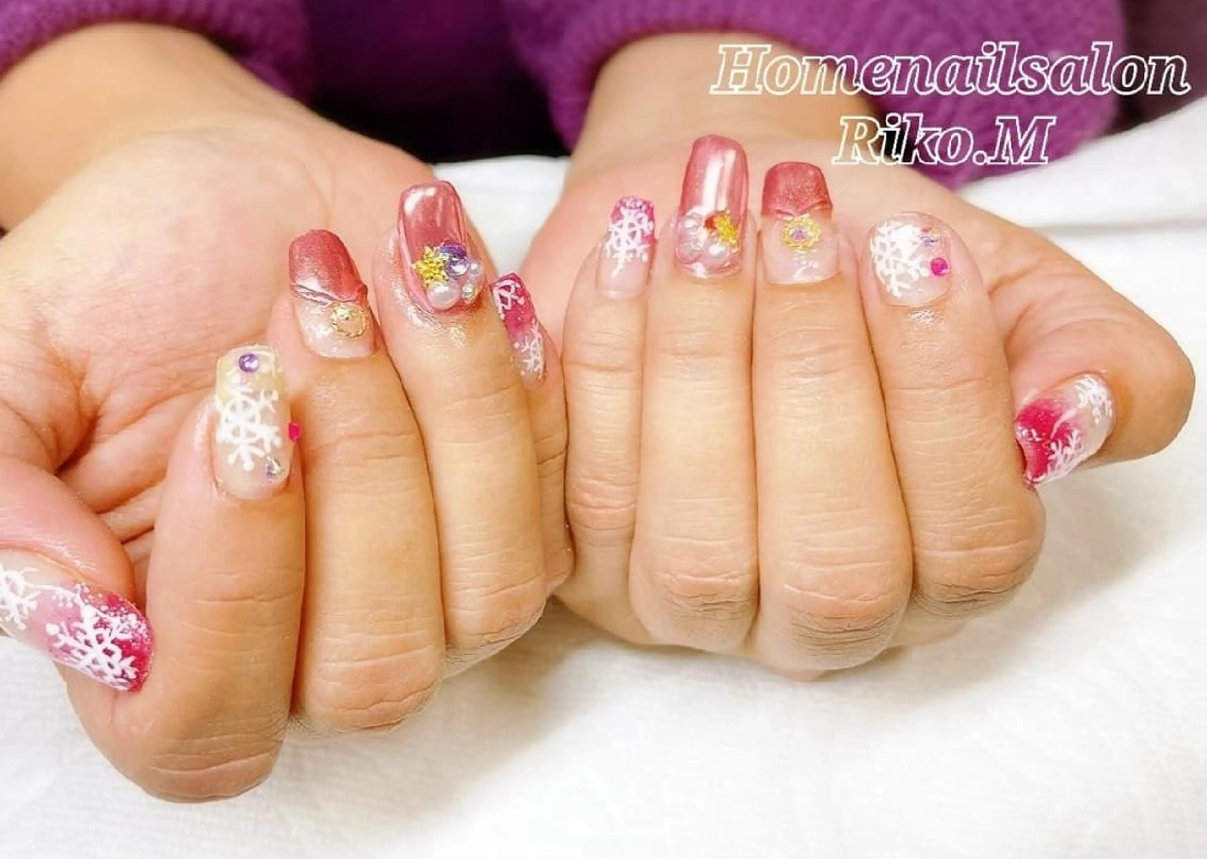 ネイル アートネイル 冬ネイル クリスマス nailsalon Riko.Mのネイルデザイン