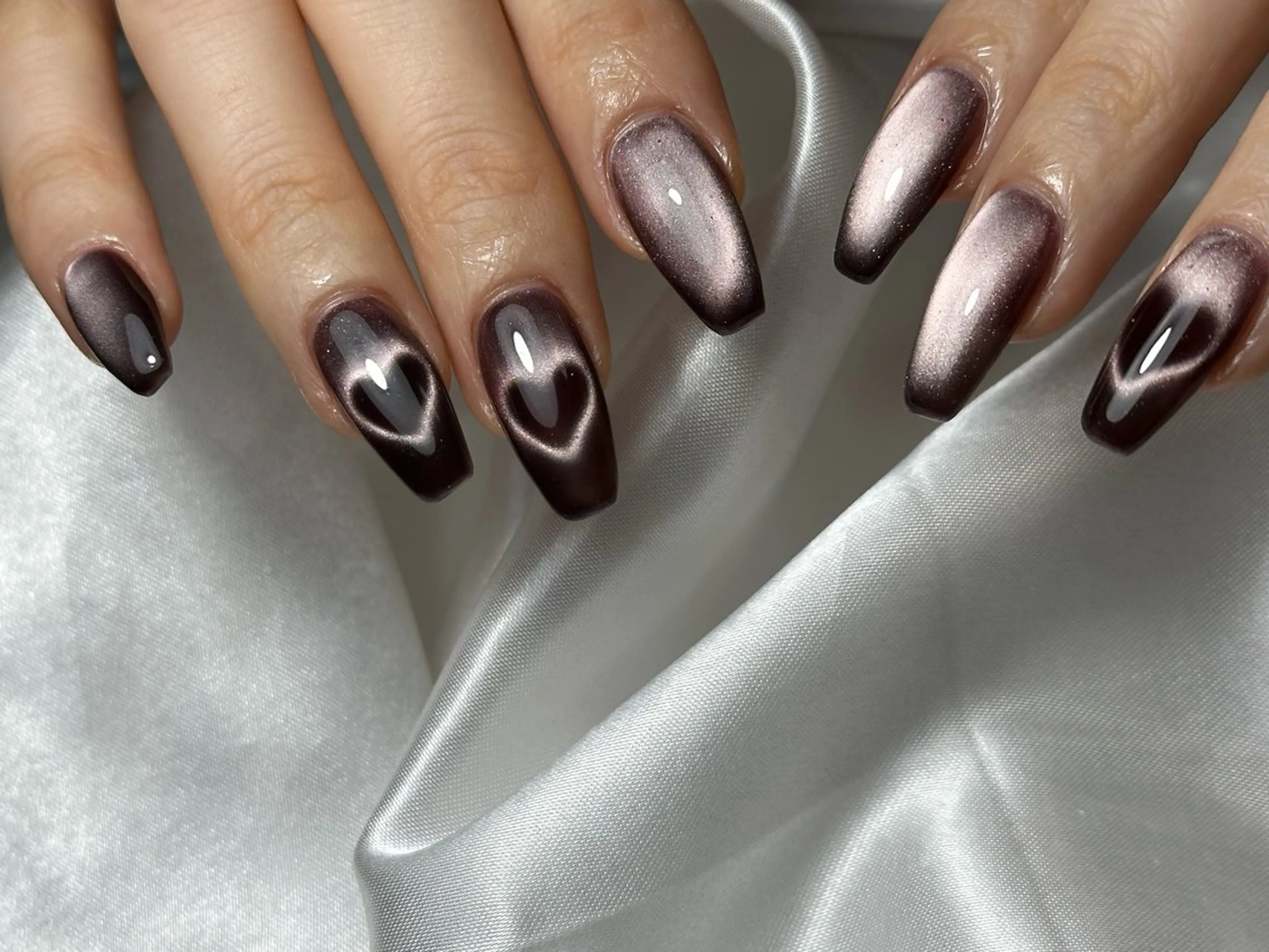 ネイル ハート マグネットネイル three 0 nail spaceのネイルデザイン