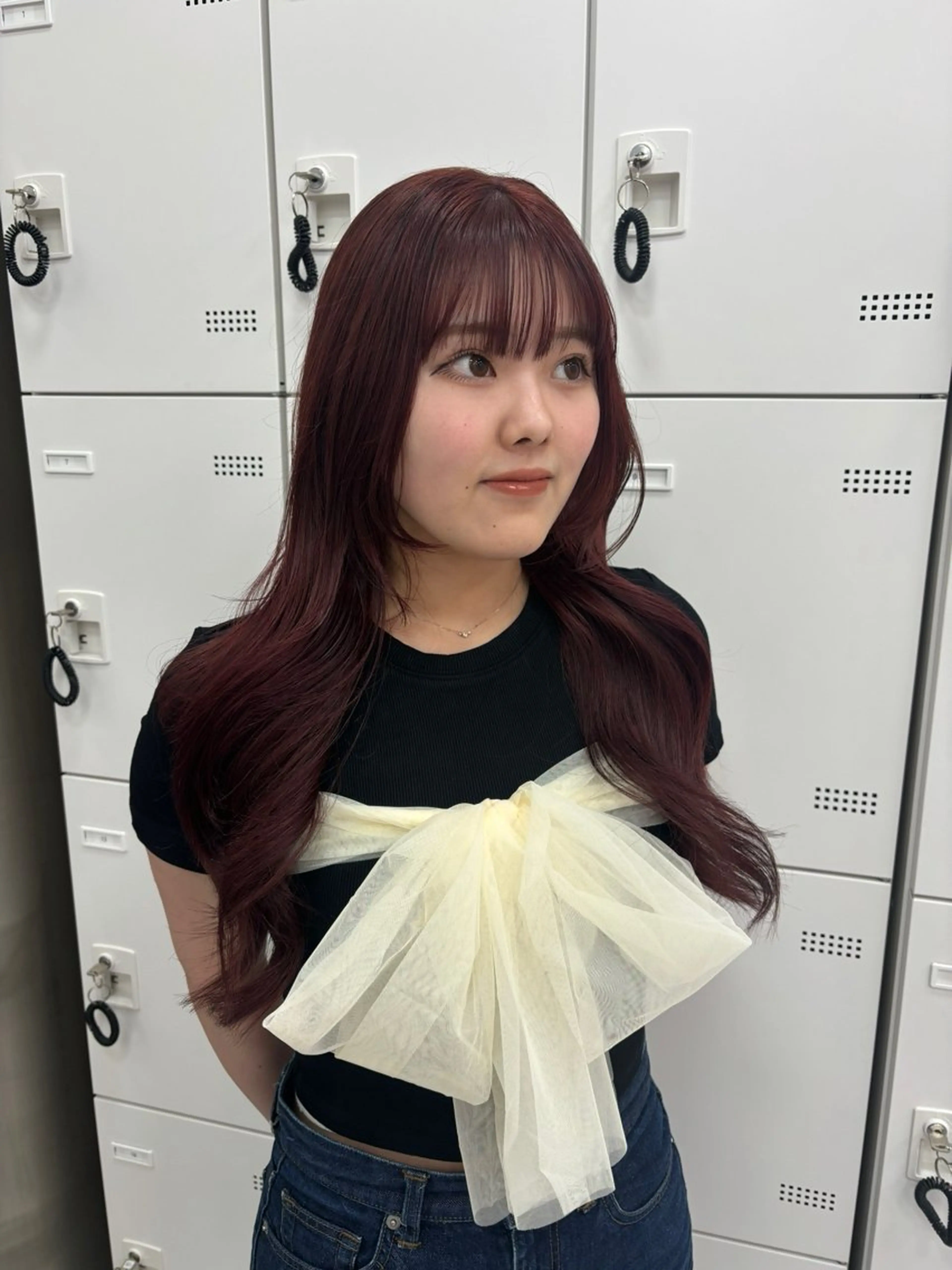 ロング カラー 韓国レイヤー ハッシュカットのヘアスタイル