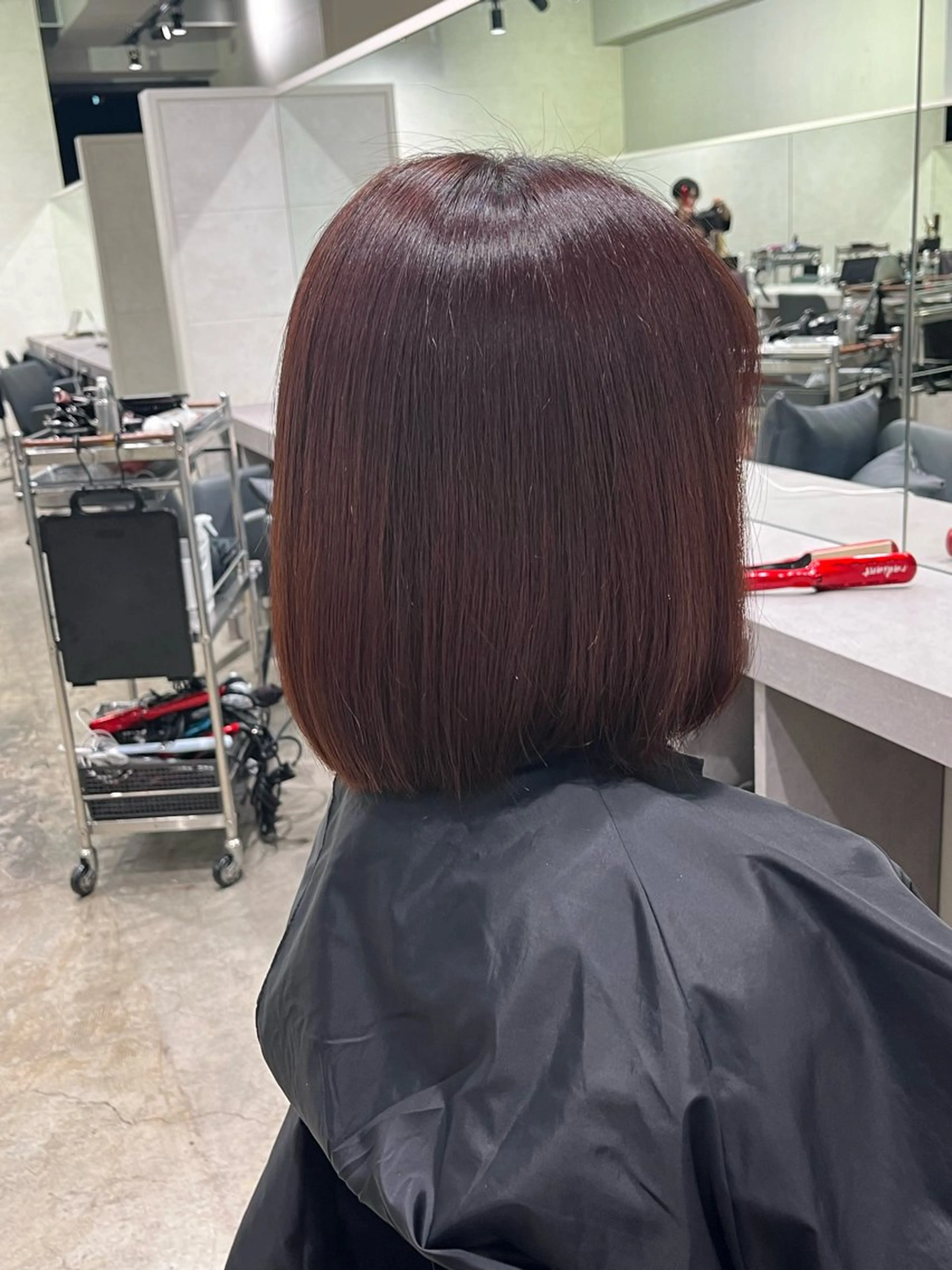 ミディアム パーマ 縮毛矯正 韓国風レイヤー特化 いくたのヘアスタイル