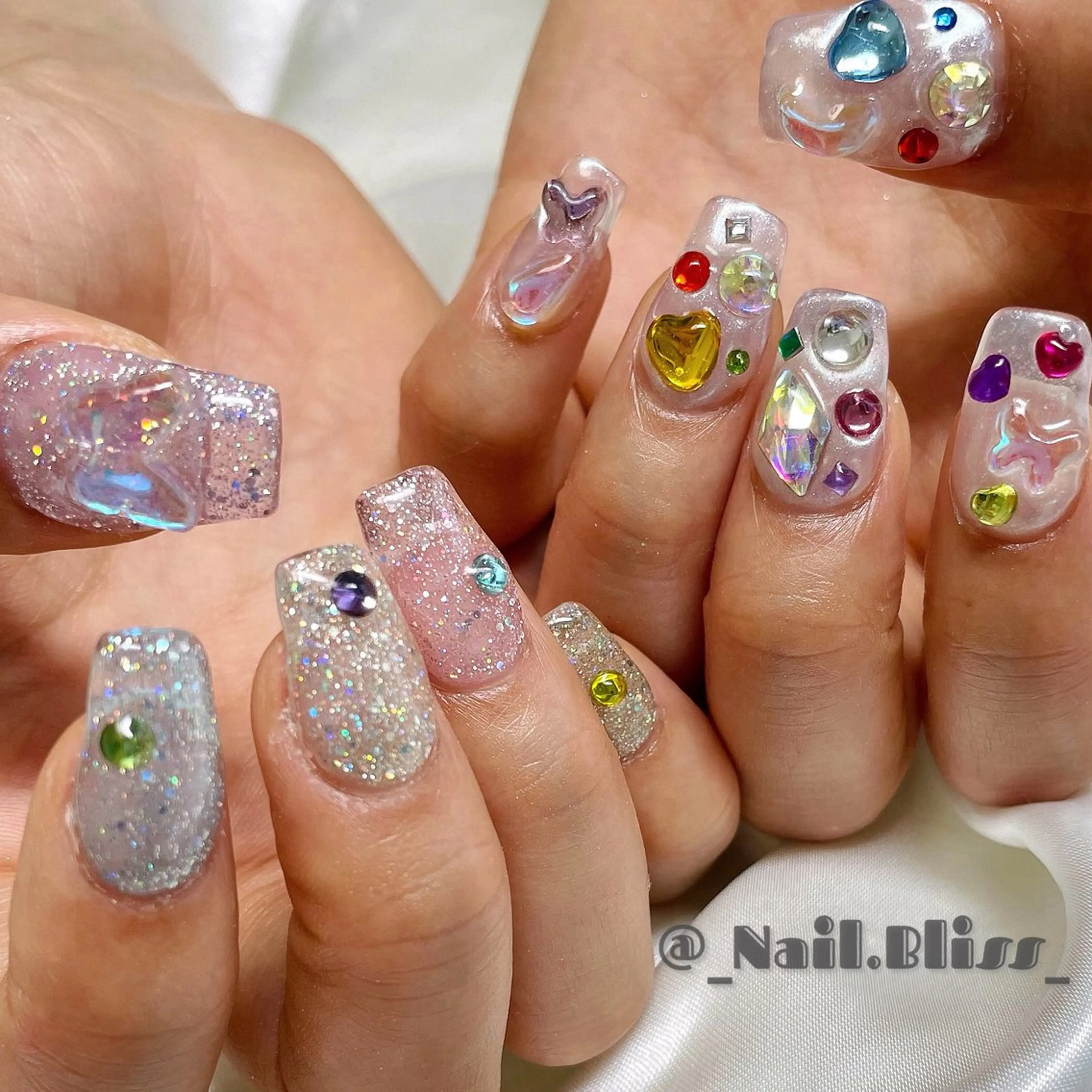 ネイル クリアネイル スカルプネイル ハンドネイル NAIL BLISSのネイルデザイン