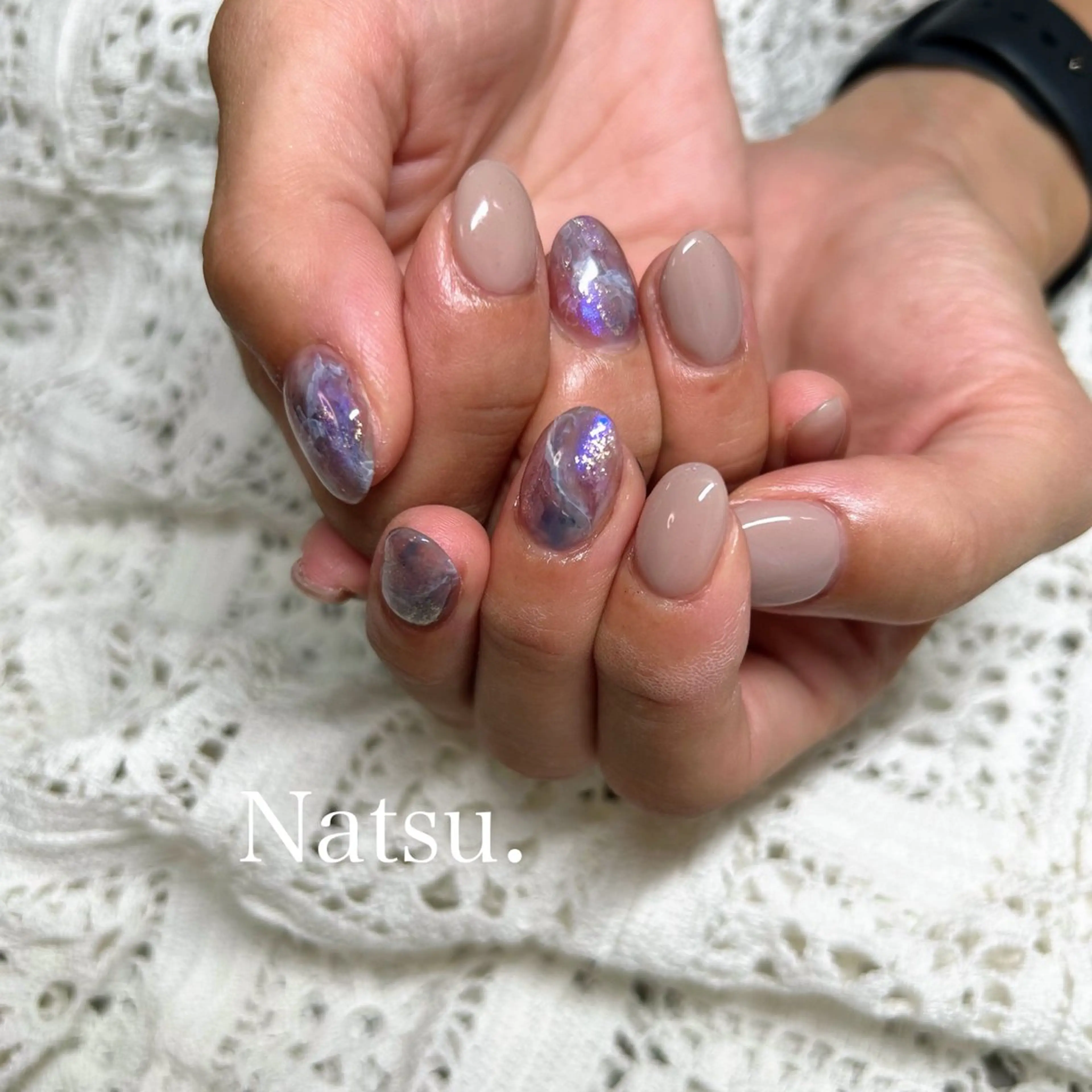 ネイル ニュアンスネイル パープル ハンドネイル Natsu nailのネイルデザイン