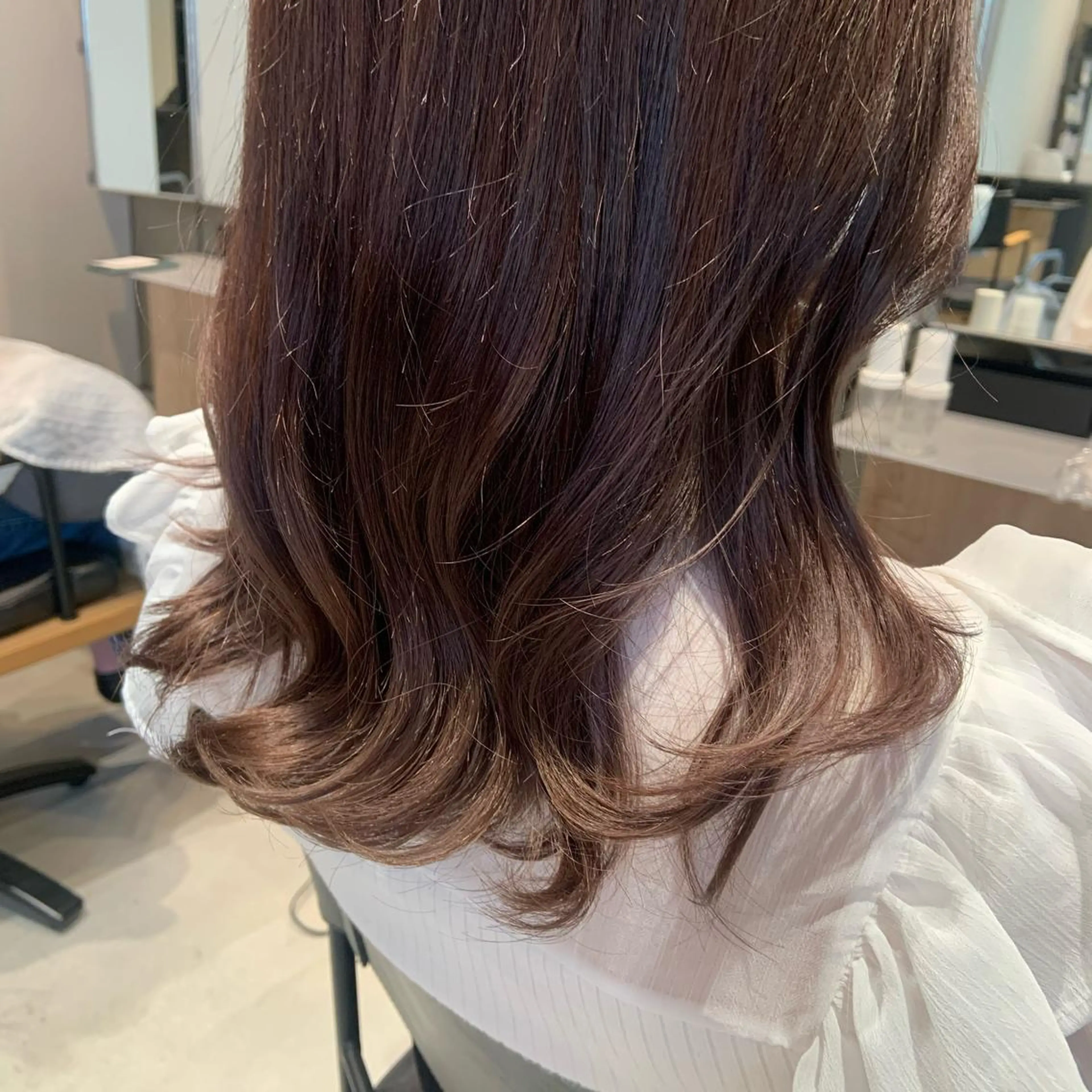 ミディアム カラー ブラウンカラー シアーブラウン hair  bh.maara所属・bh.maara デザイン／ハイトーンのヘアスタイル