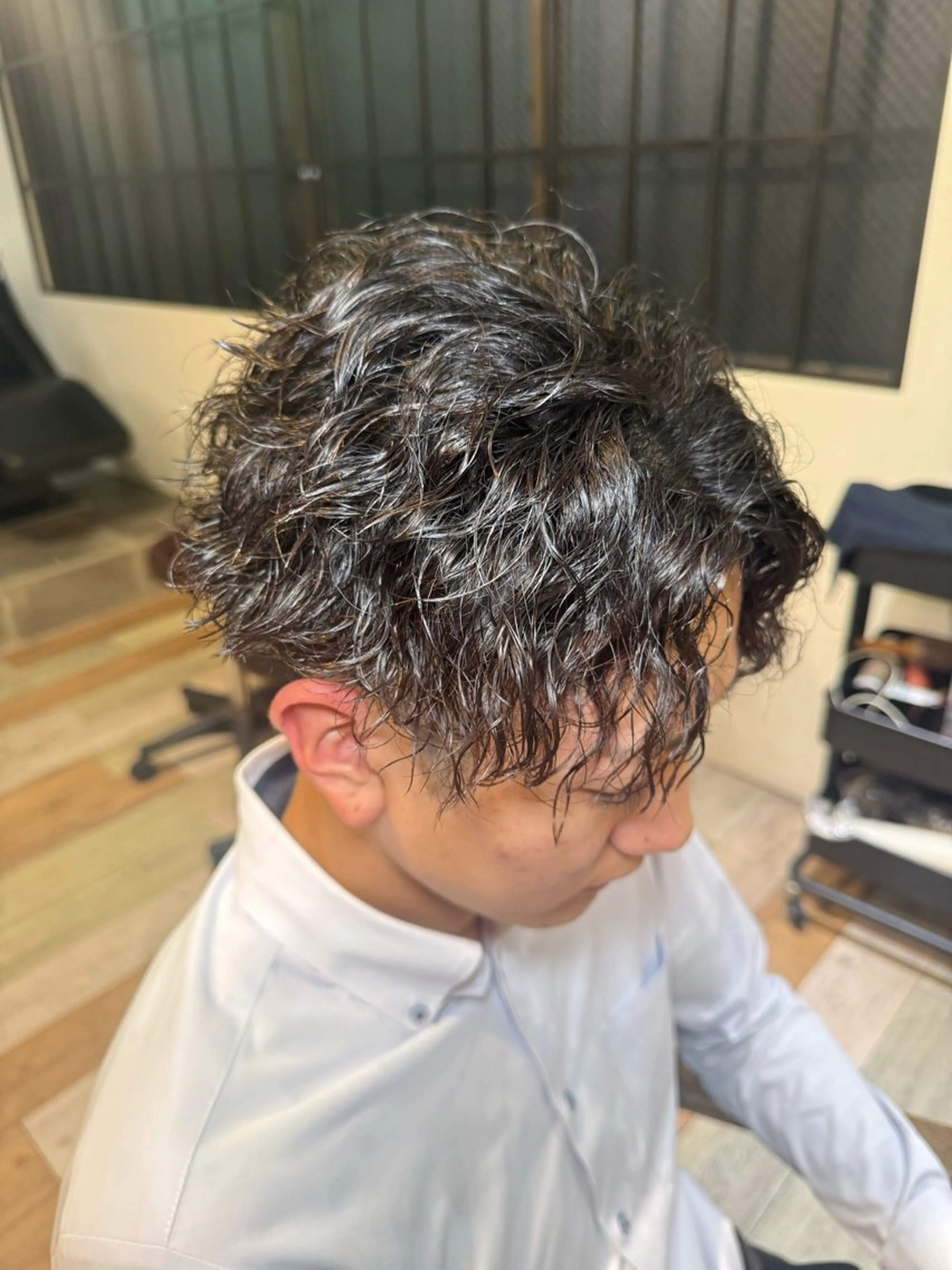ショート パーマ メンズ センターパート メンズパーマ カット パーマ トリートメント メンズカット/パーマ 艶カラーTAIGA︎のヘアスタイル