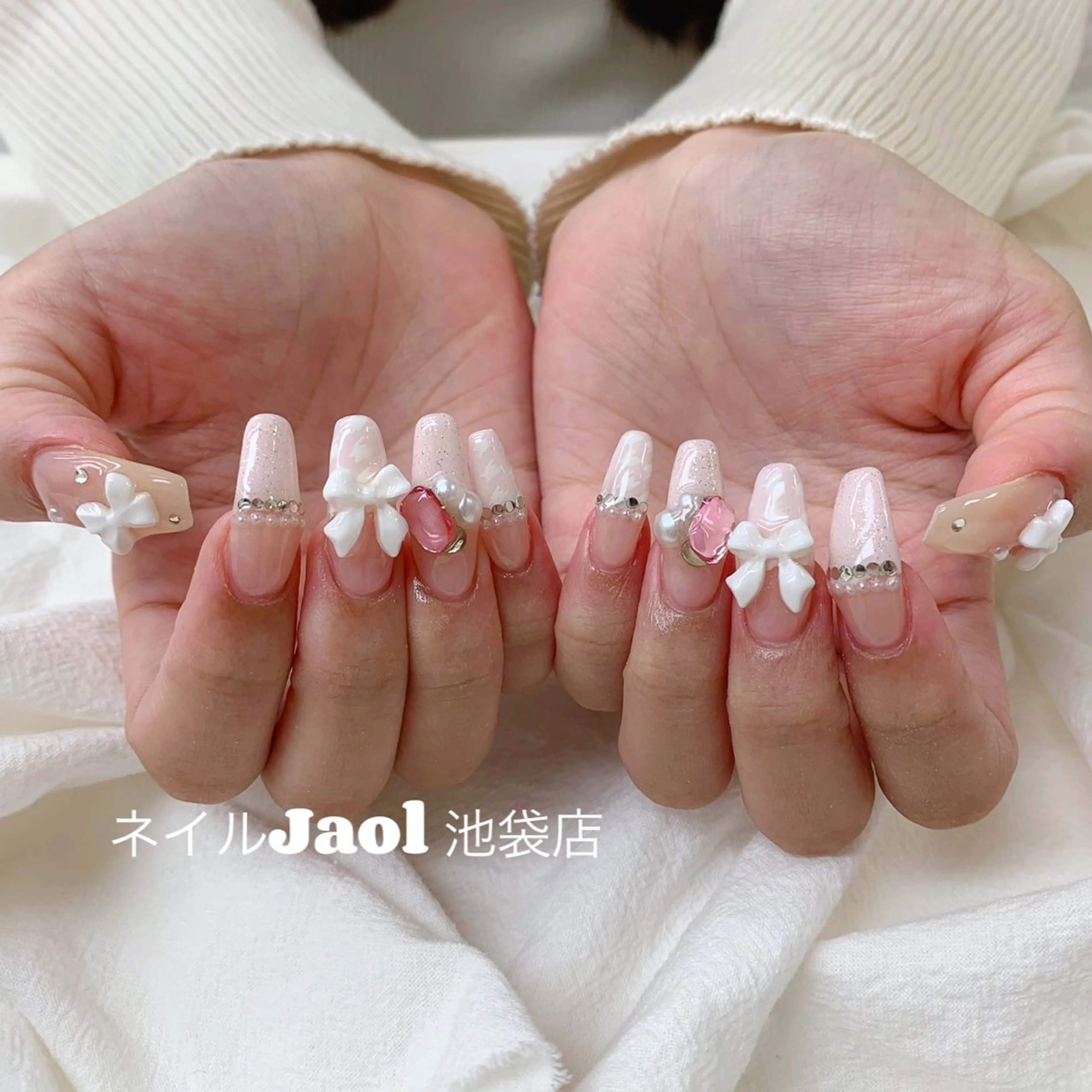 ロング 韓国風ヘア ハンドネイル nail jaol池袋店所属・ネイルJaol 池袋のネイルデザイン