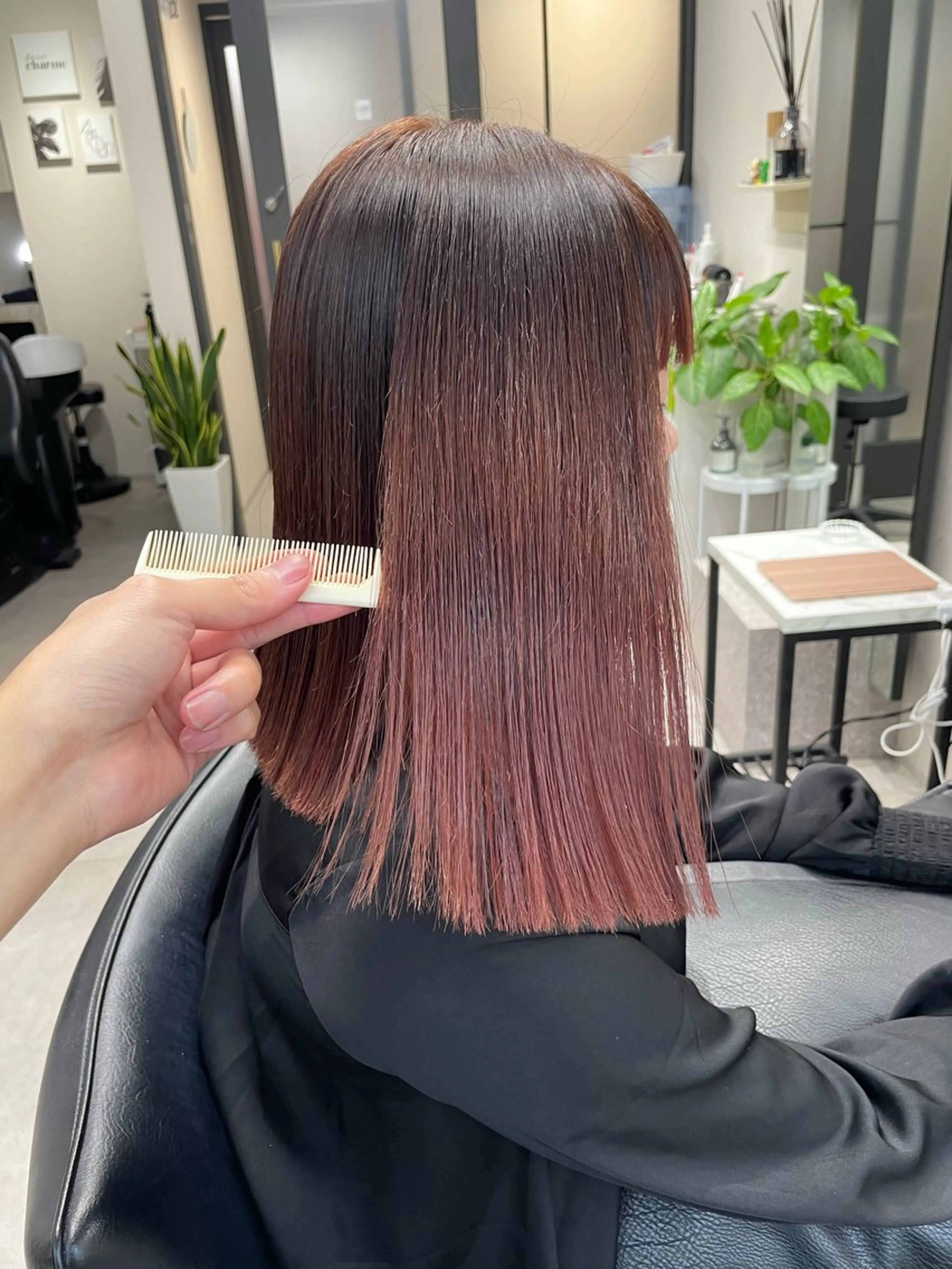 ミディアム カラー カット 縮毛矯正 トリートメント 髪質改善will hairdesignのヘアスタイル