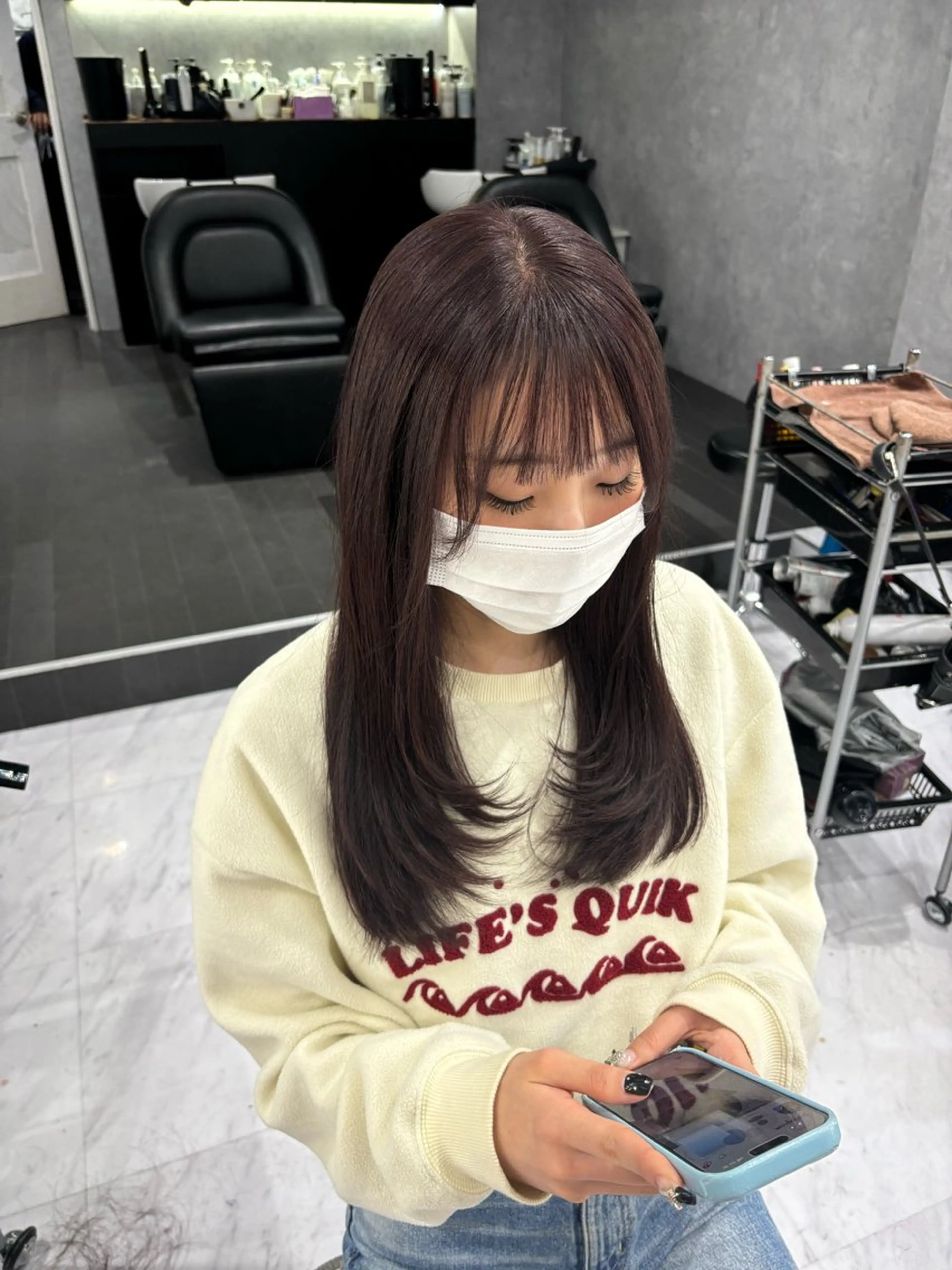ミディアム カラー カット ヘアカラー 山田 瑛司のヘアスタイル