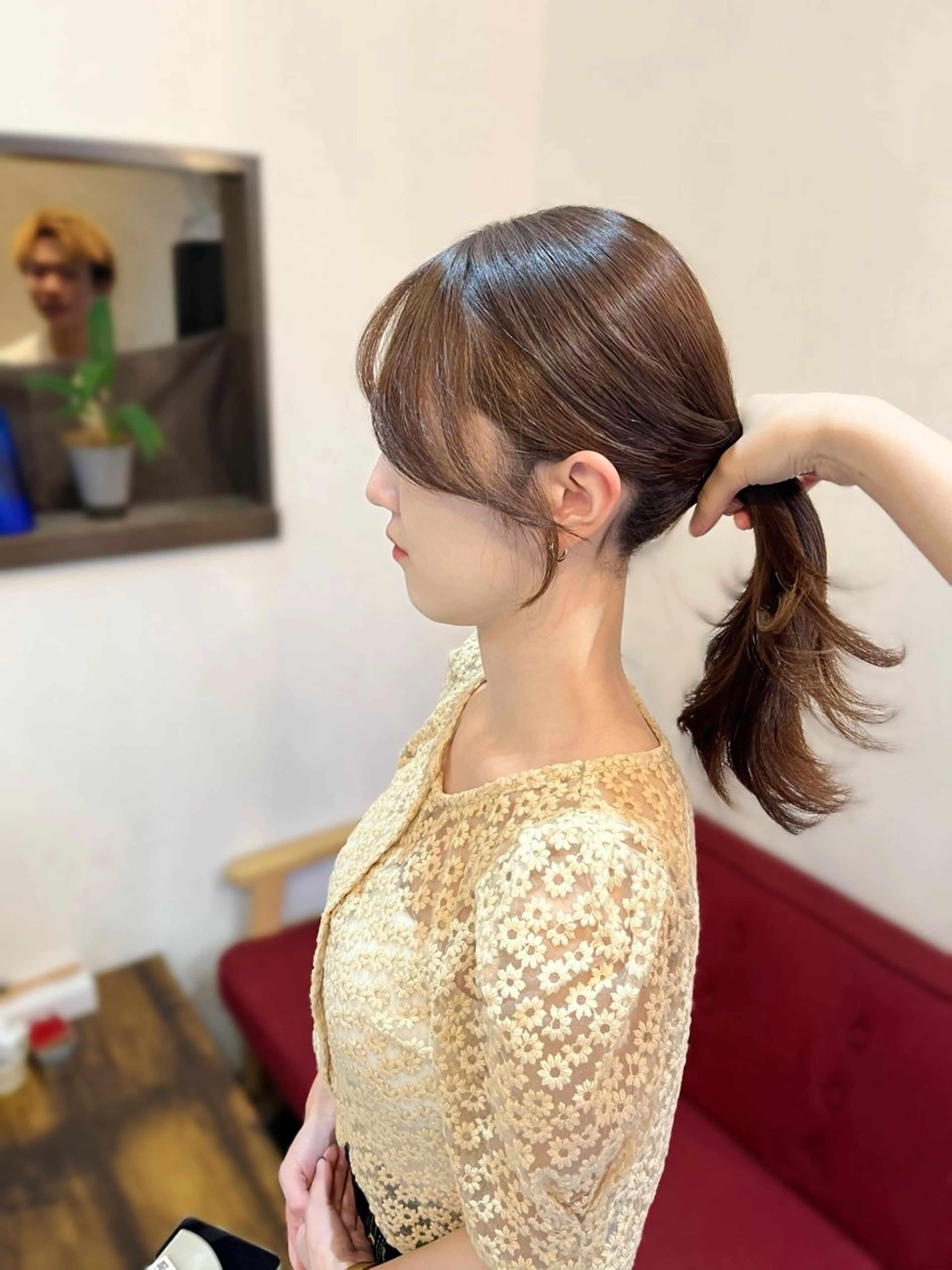カラー ヘアアレンジ ベージュカラー カット 似合わせ顔まわり カット🤍森尾真由美のヘアスタイル