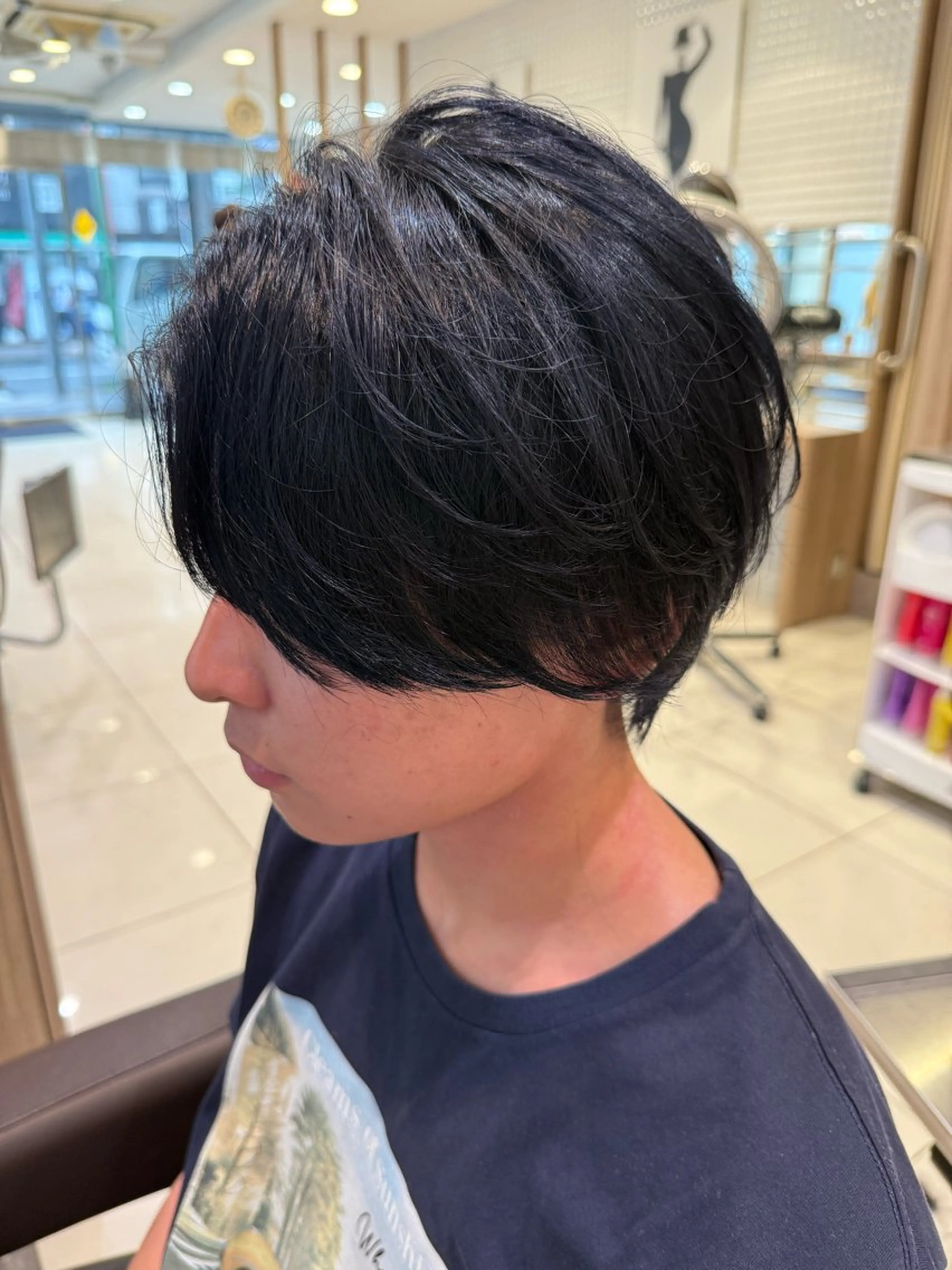 ショート メンズ カット 縮毛矯正 髪質改善・ストレート ‪✂︎‬東 大珠✂︎のヘアスタイル