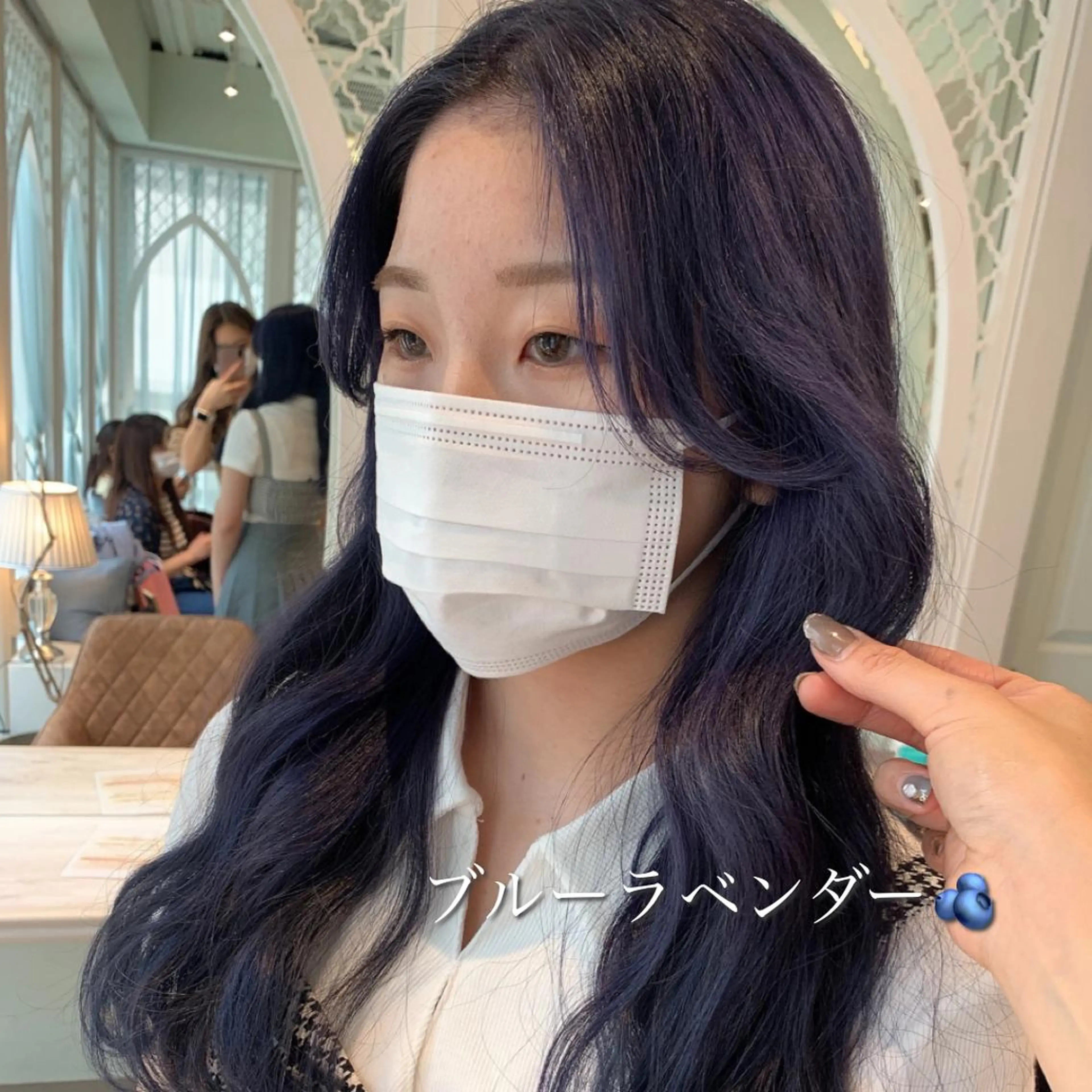 ロング カラー ブルーカラー ブルーラベンダー ラベンダーカラー 韓国風ヘア カット ヘアカラー トリートメント 韓国ヘア特化型美容師 カワノマイ🇰🇷のヘアスタイル
