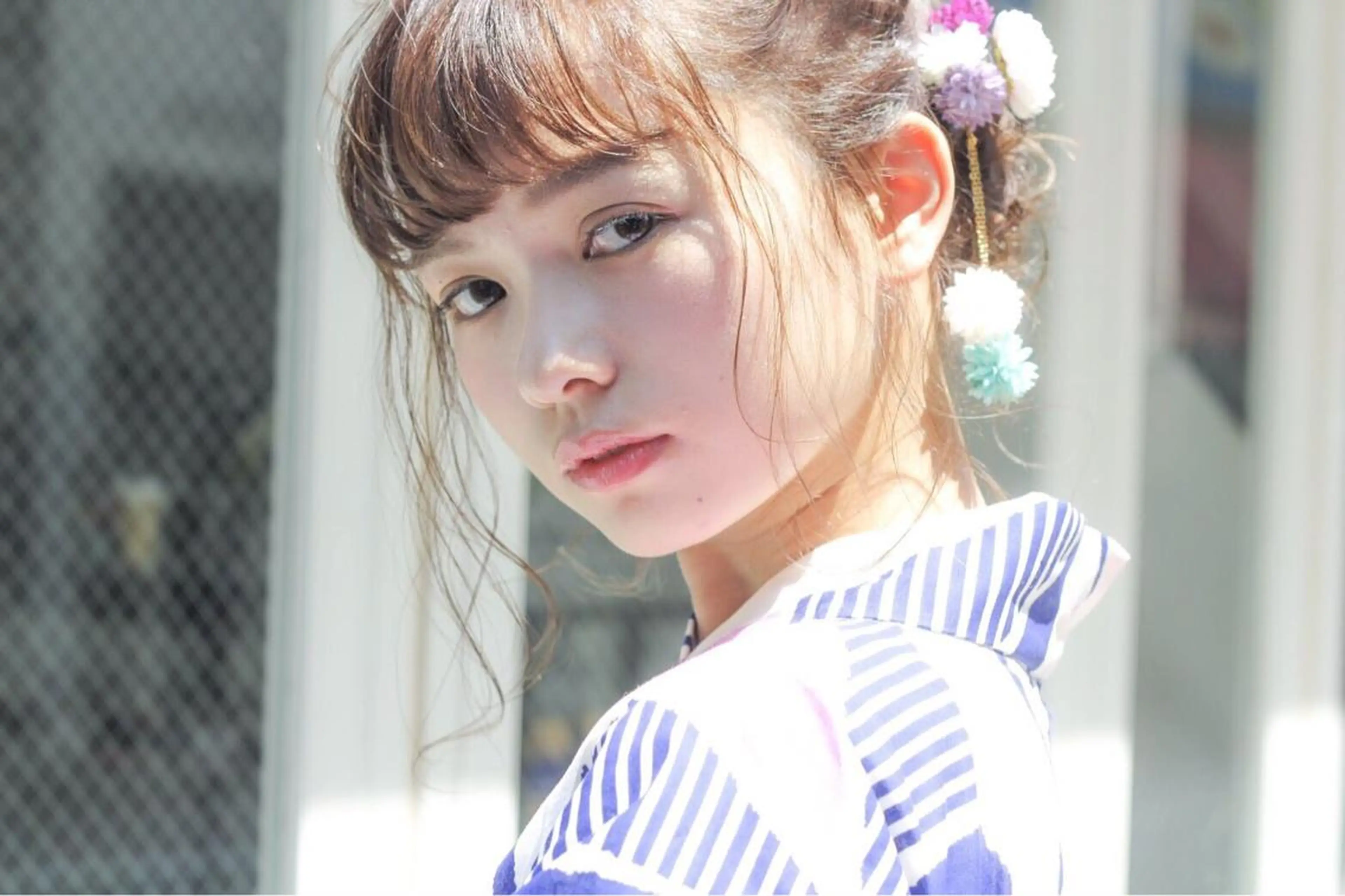セミロング ヘアアレンジ 浴衣 韓国ヘア🇰🇷 トヨキトキコのヘアスタイル