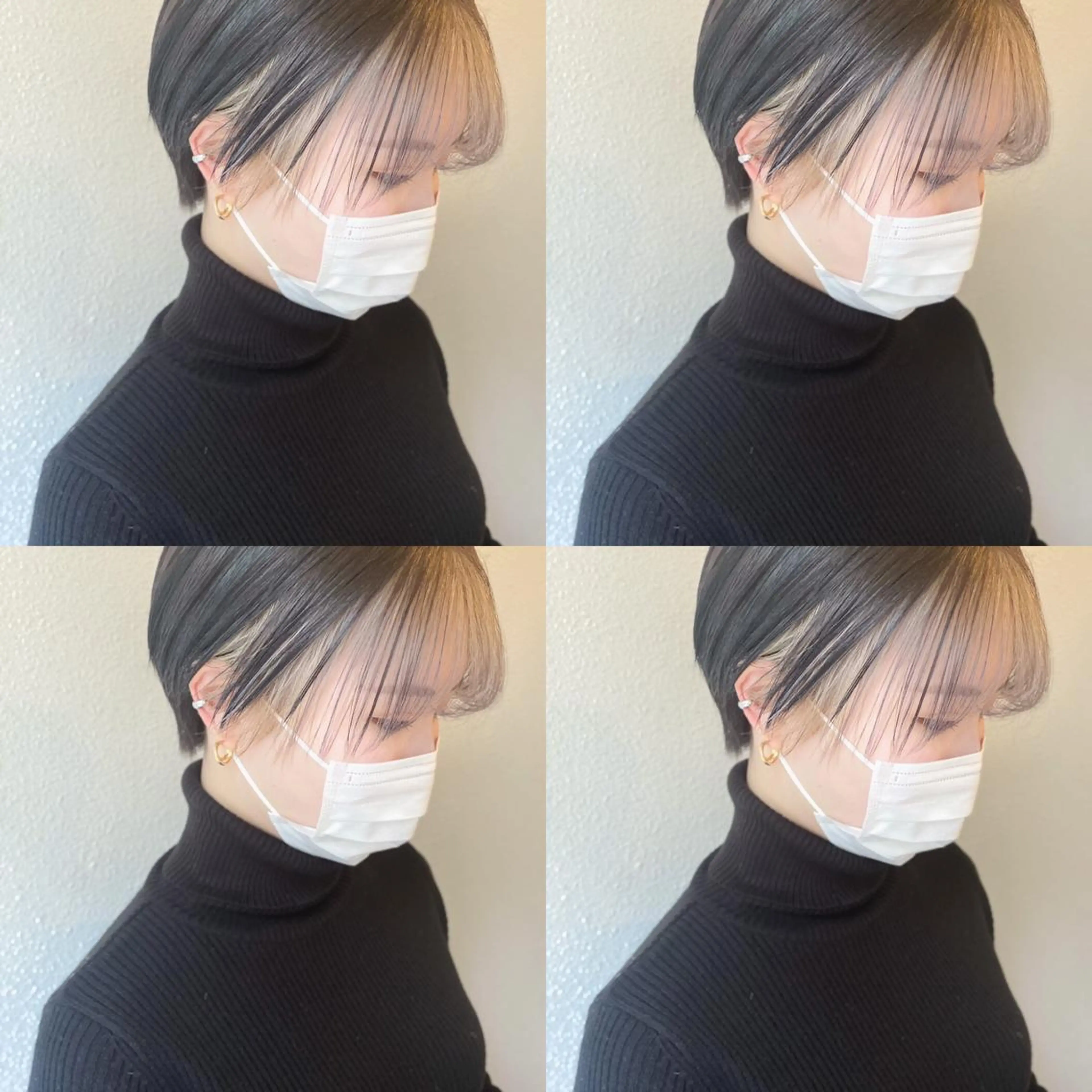 ミディアム カラー ヘアアレンジ ベージュカラー ブリーチ インナーカラー カット ヘアカラー トリートメント 竹内啓太 ボブのヘアスタイル