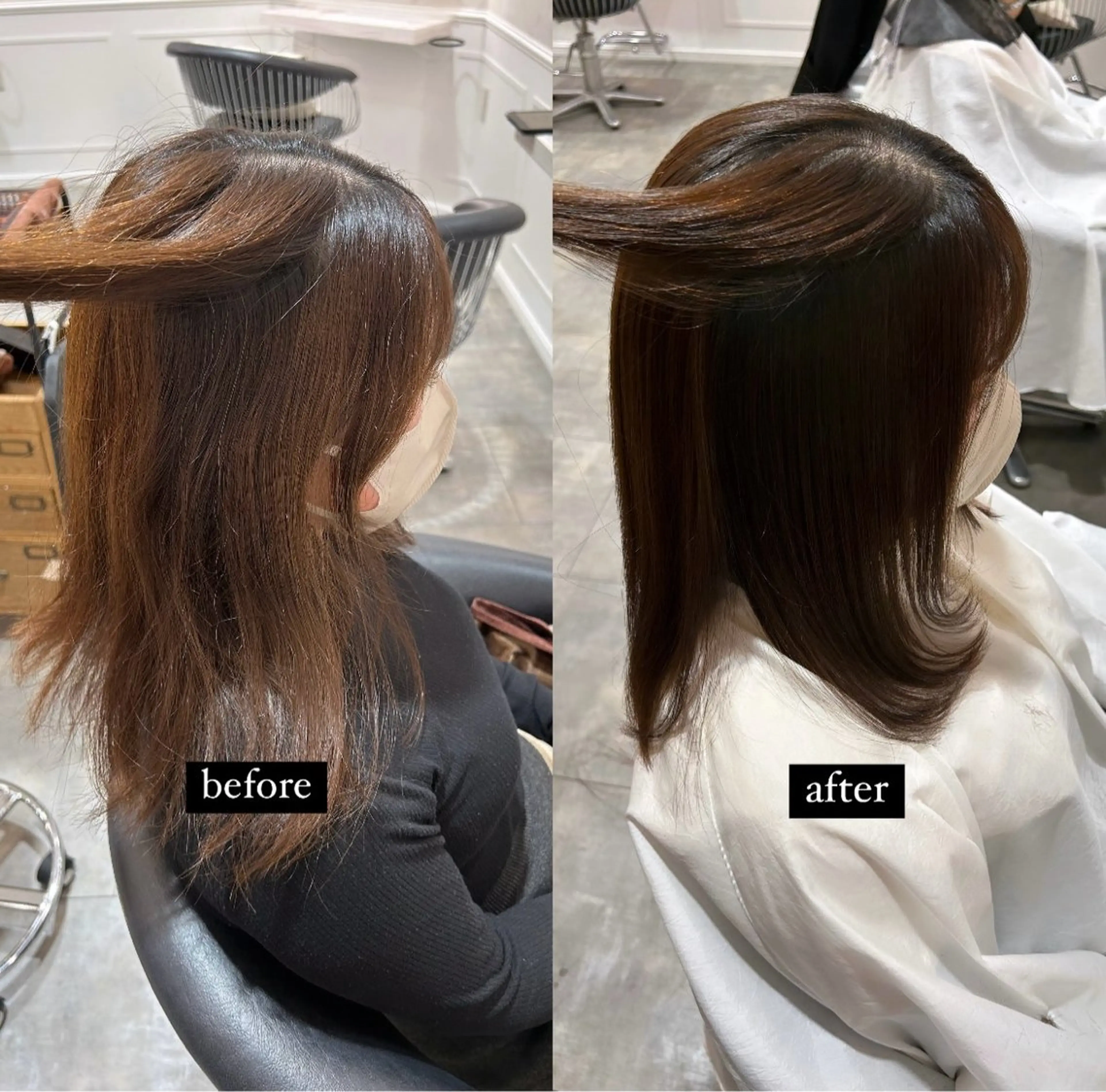 ミディアム 縮毛矯正 Labless 🎀💐Harukaのヘアスタイル