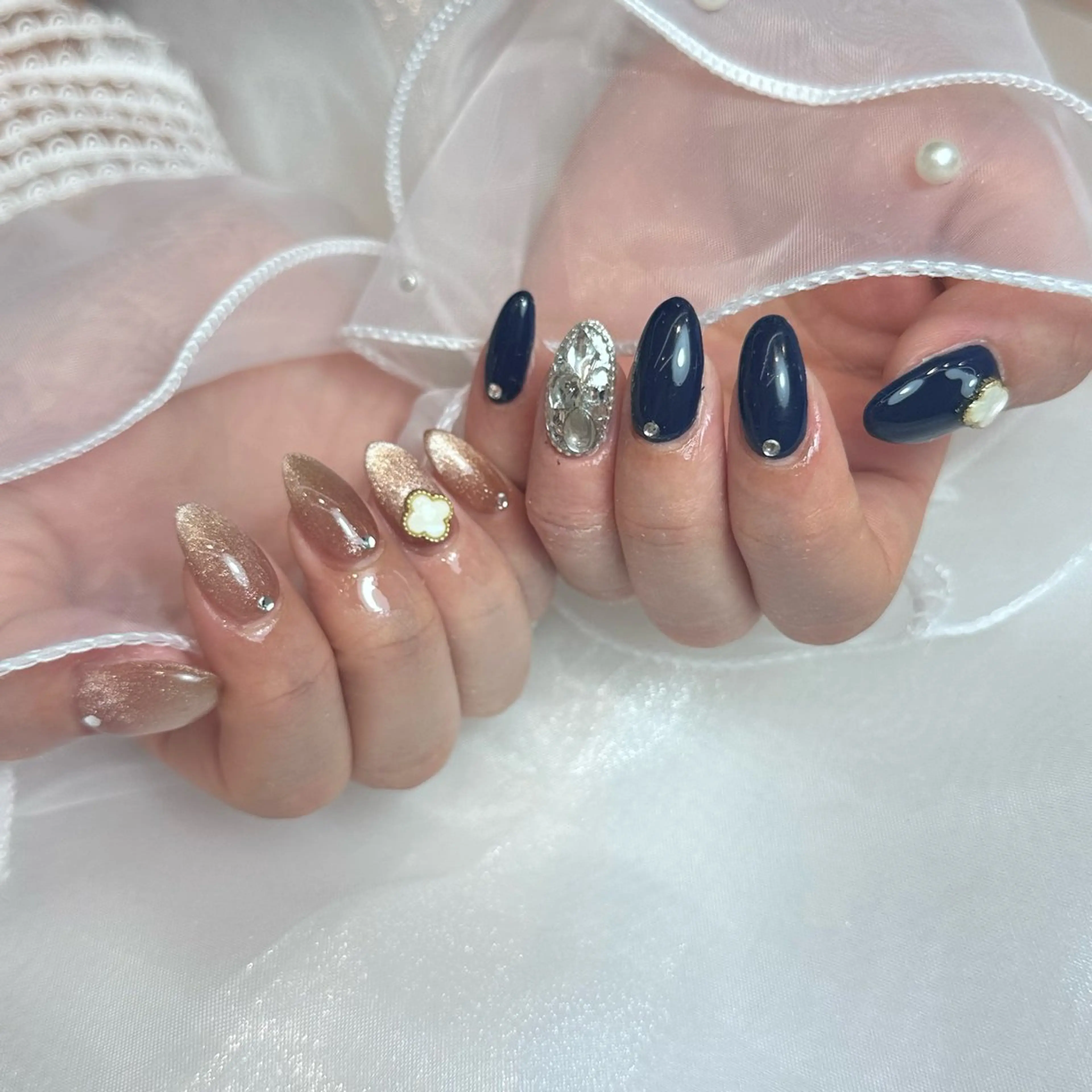 ネイル マグネットネイル ネイビー ume hairsalon所属・nono/ 熊取ﾈｲﾙｻﾛﾝのネイルデザイン