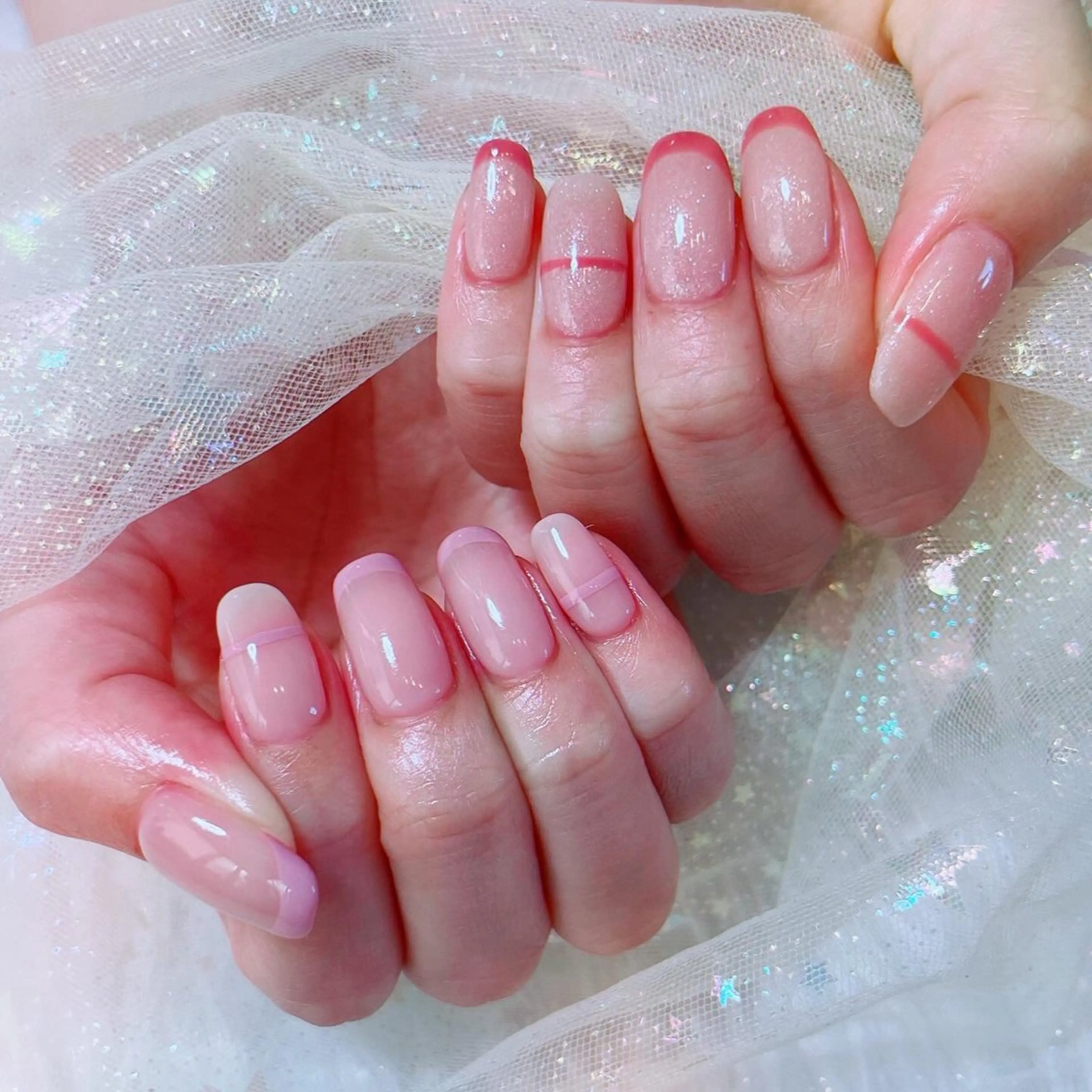 ネイル フレンチネイル ピンク ruirui.naildesign所属・RUI ☆のネイルデザイン