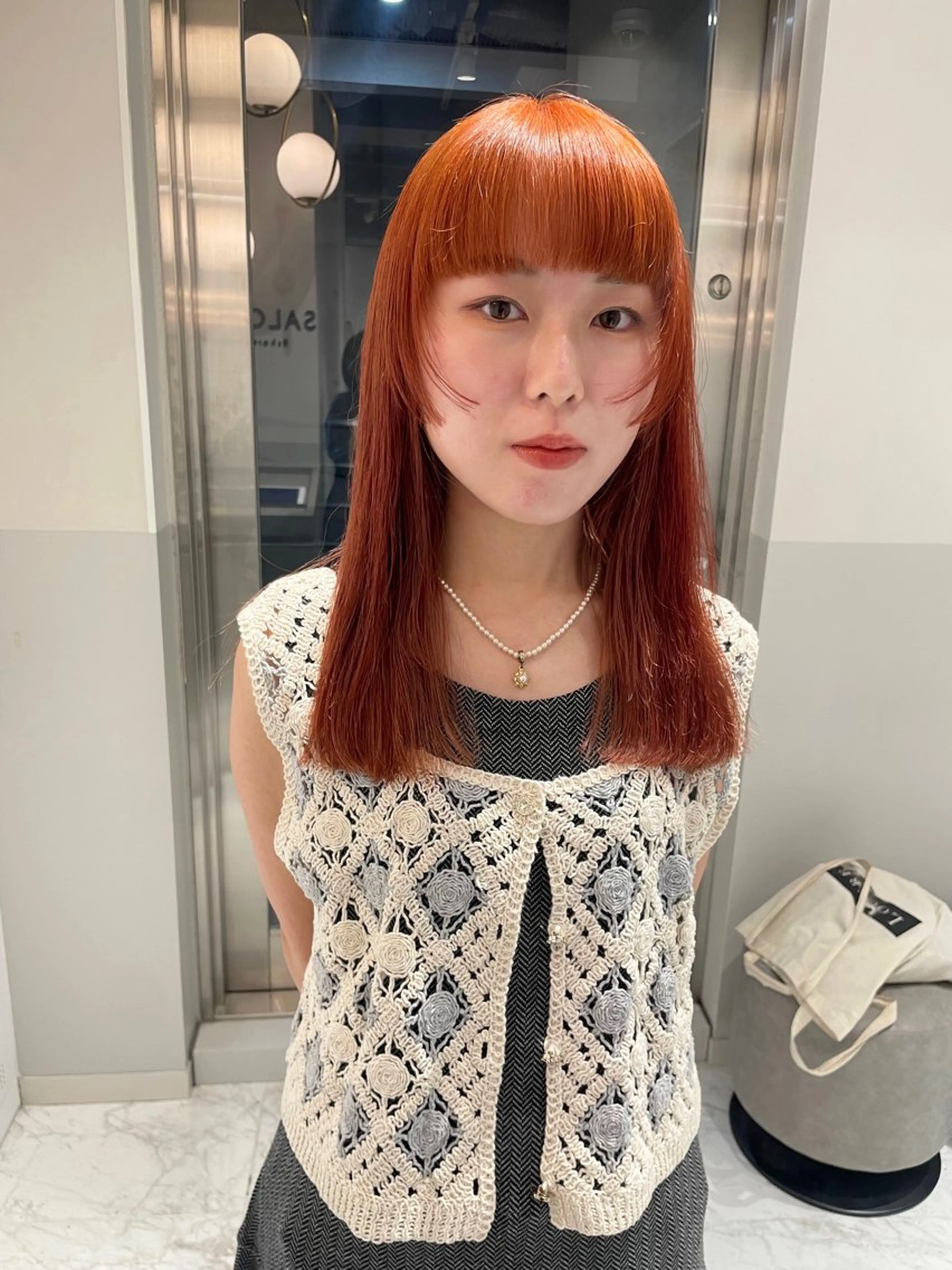 セミロング カラー カット ヘアカラー satsuki ito/暖色、パーマのヘアスタイル