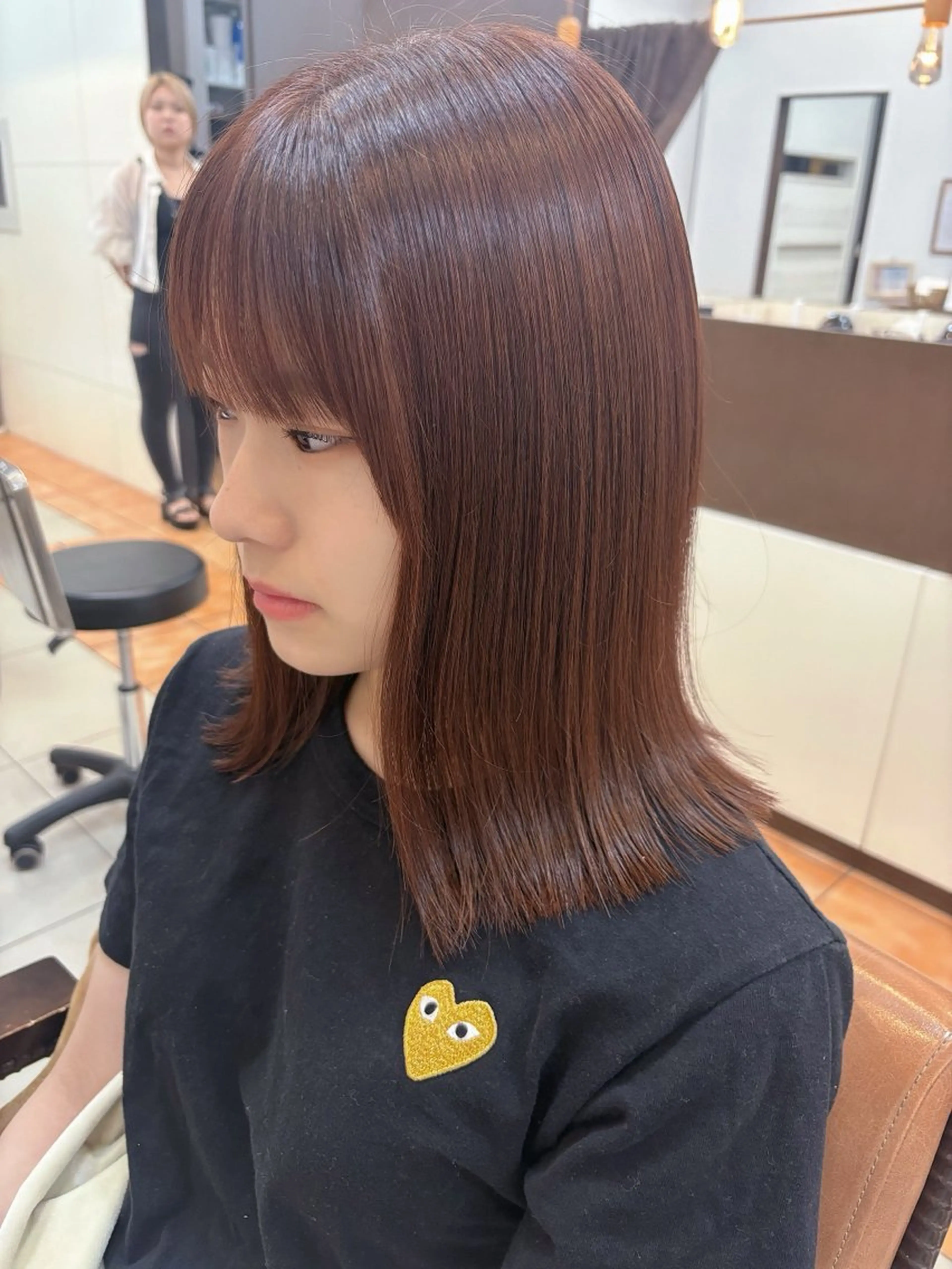 ミディアム カラー ブラウンカラー ピンクカラー ピンクブラウン 髪質改善 カット ヘアカラー トリートメント 頭皮×髪質改善 ミディアム🔹中村のヘアスタイル
