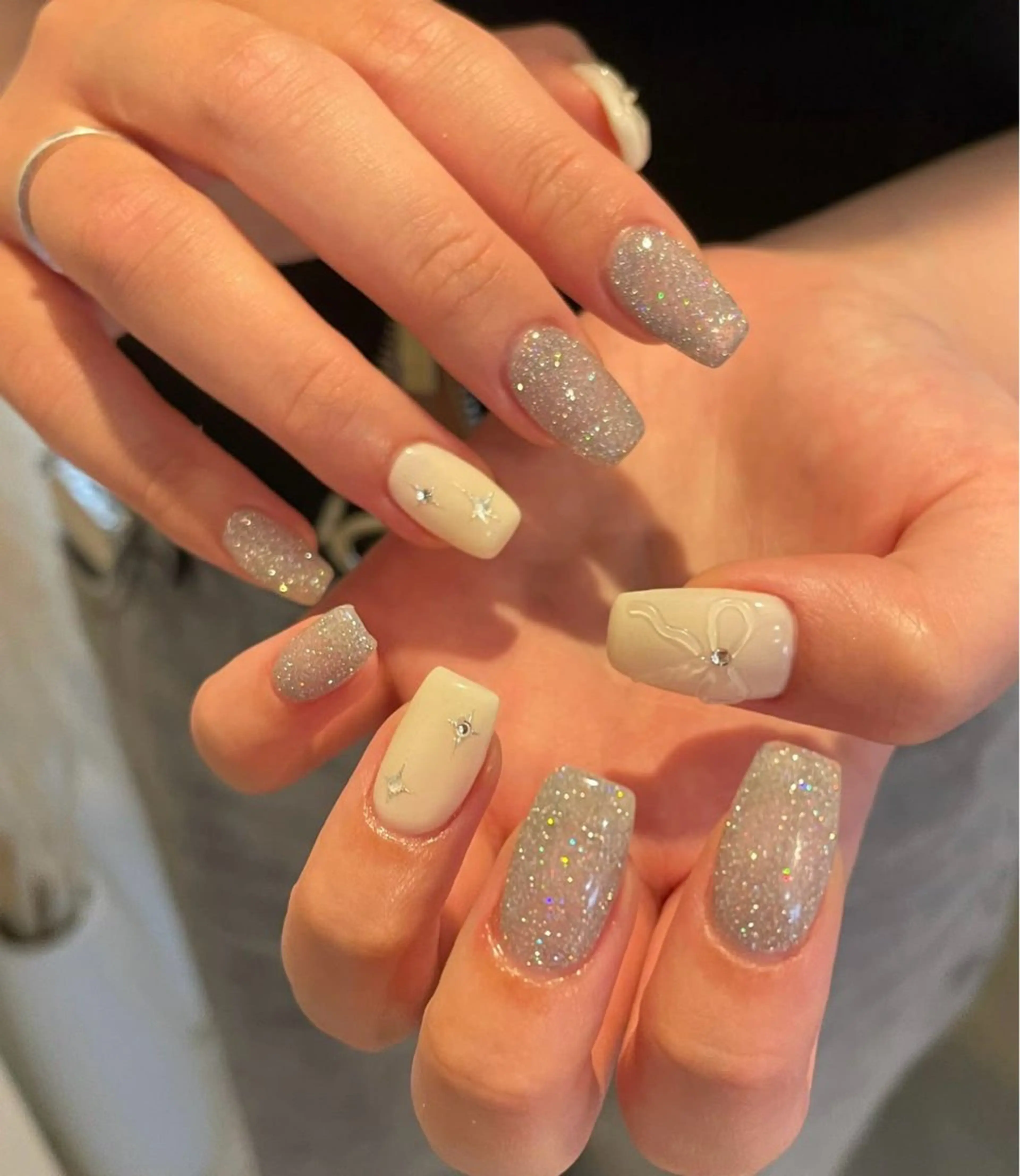 ネイル 長さ出し フレンチネイル グラデーション 卒業式 マグネットネイル MIHANA NAILのネイルデザイン