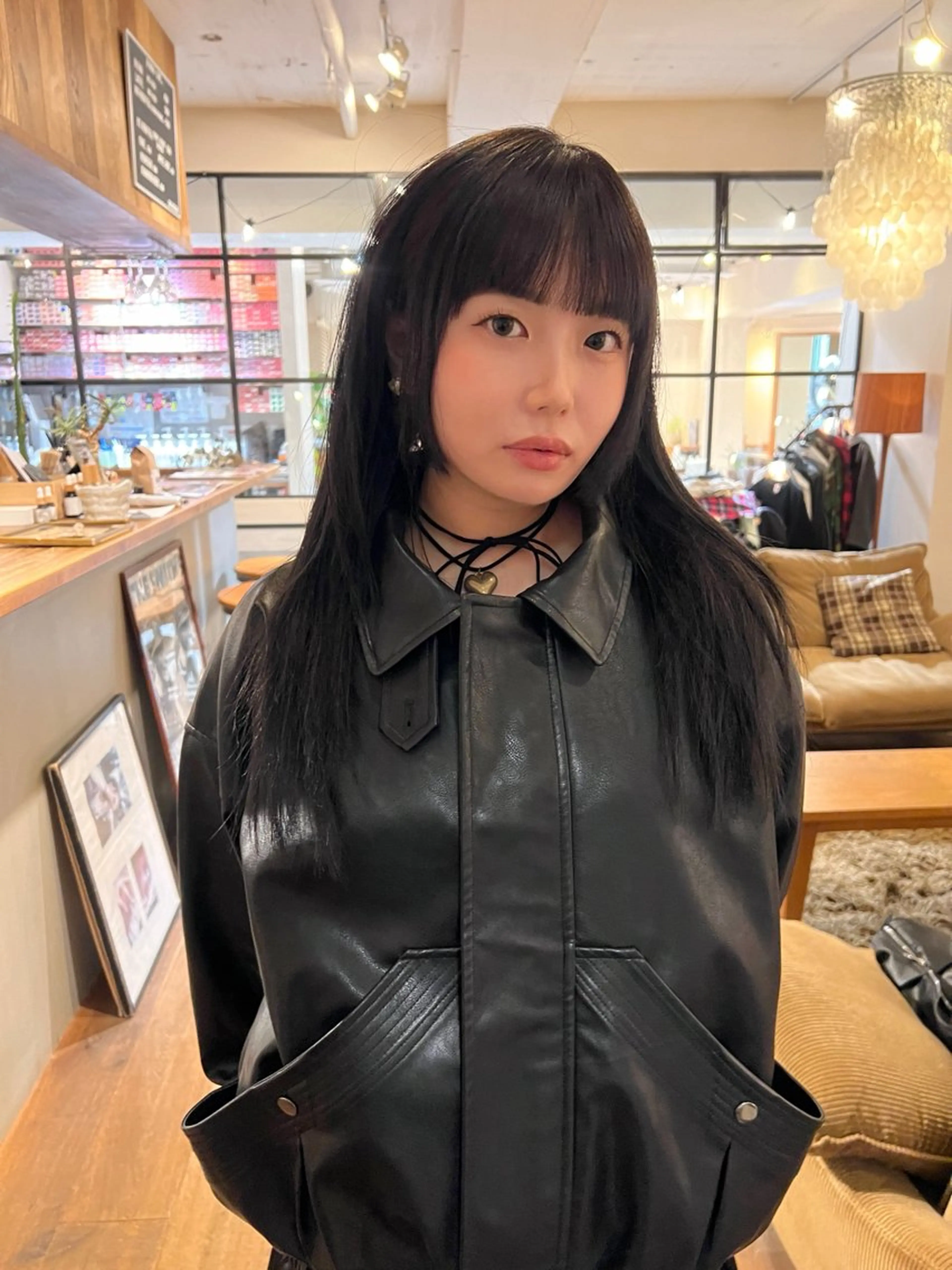 ロング カラー ヘアアレンジ 黒髪 ブルーカラー ブルーブラック ブラウンカラー 韓国風ヘア drop /Hiroto✩.*のヘアスタイル