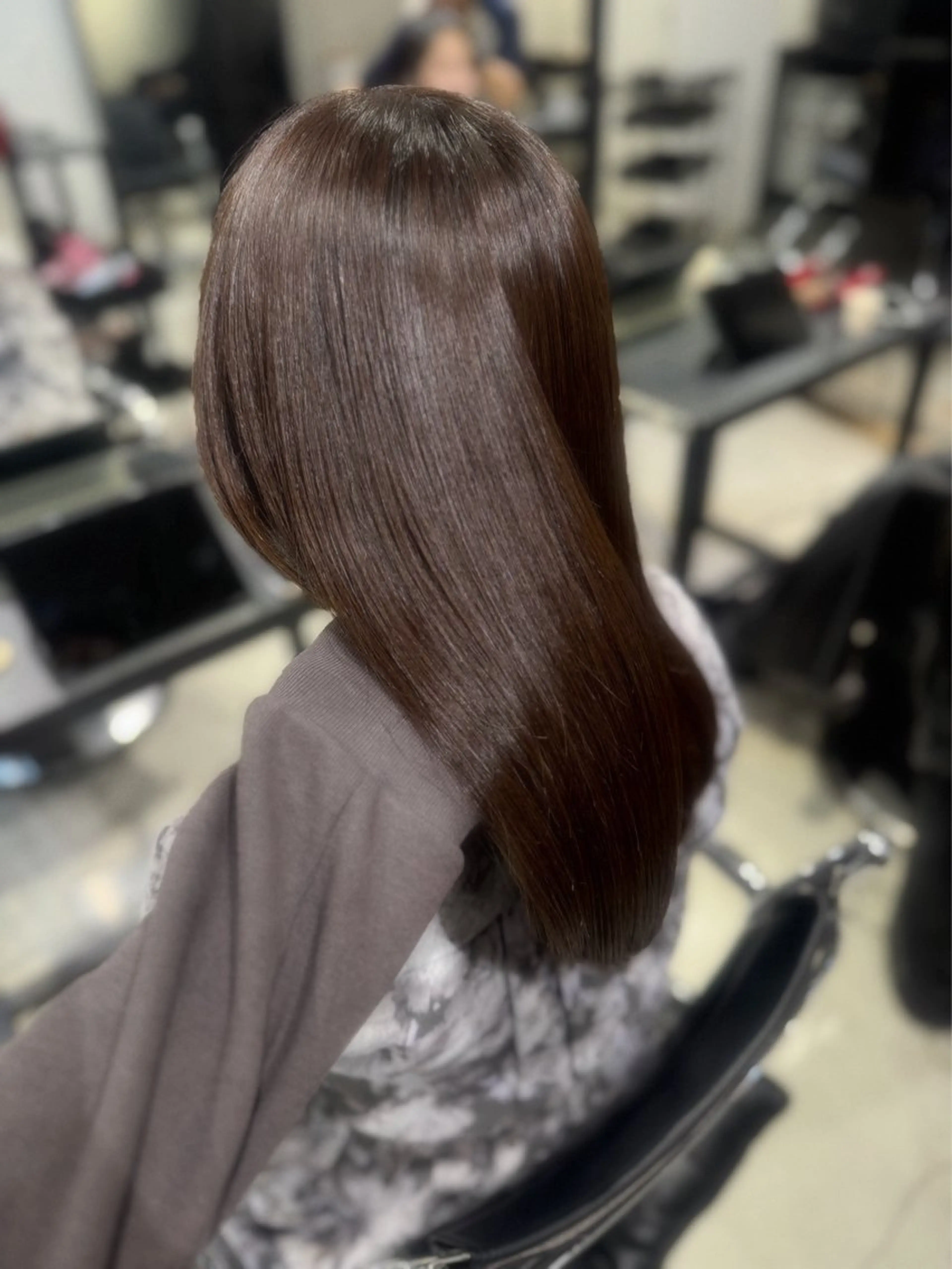 ロング カラー パーマ ヘアアレンジ ヘアカラー トリートメント ヘッドスパ ヘアセット 透明感/オリーブ/ グレージュ/YUKAのヘアスタイル